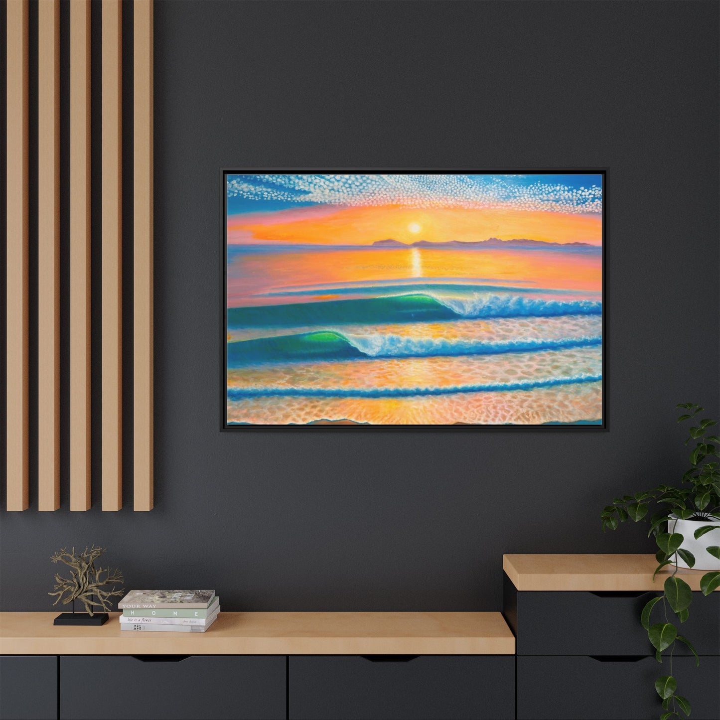 Matte Canvas, Thalia Street, Framed (Multi-color)