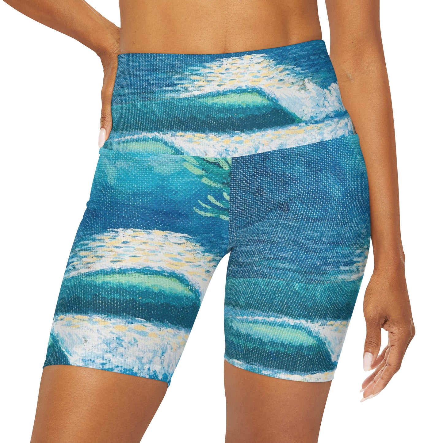 High Waisted Yoga Shorts (AOP)