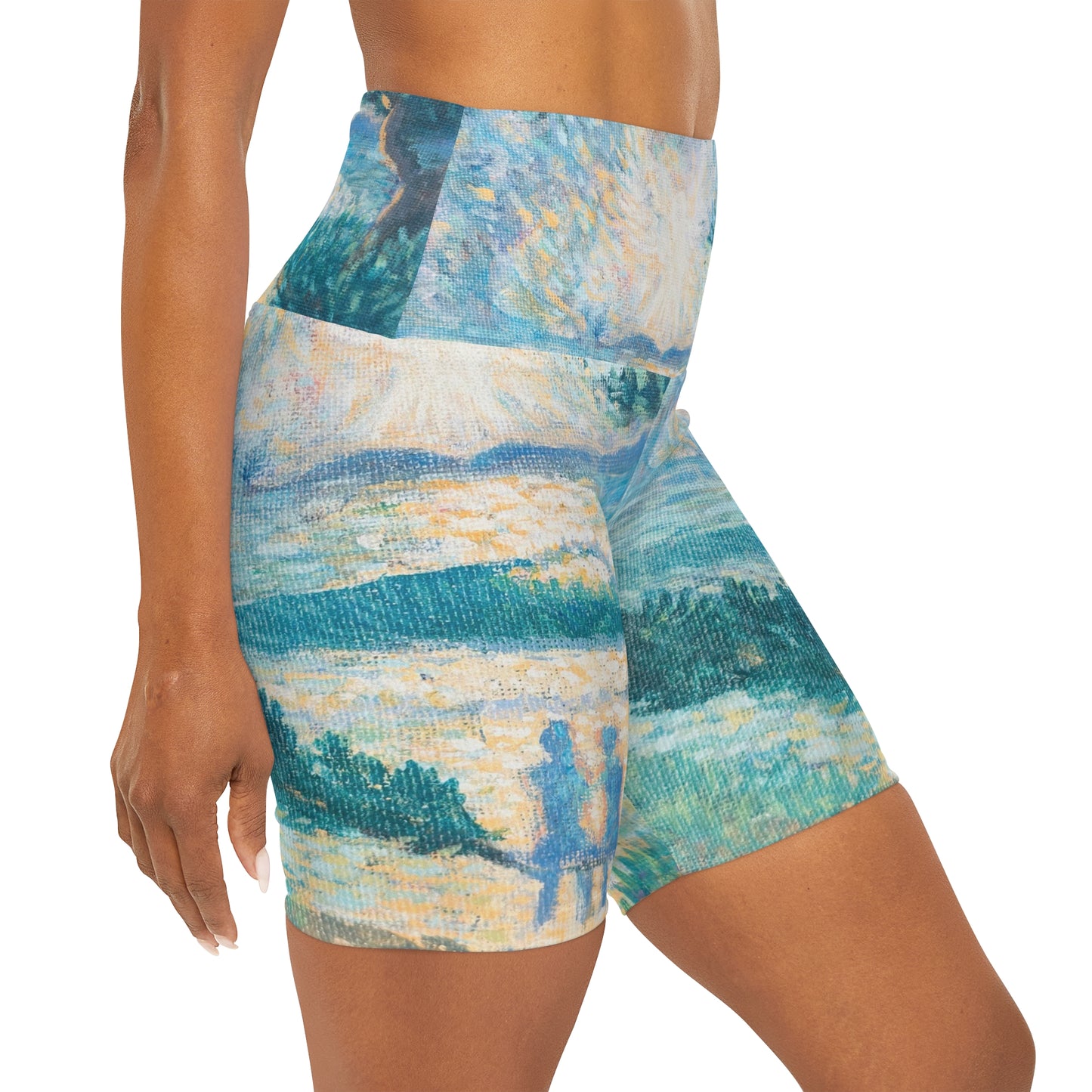 High Waisted Yoga Shorts (AOP)