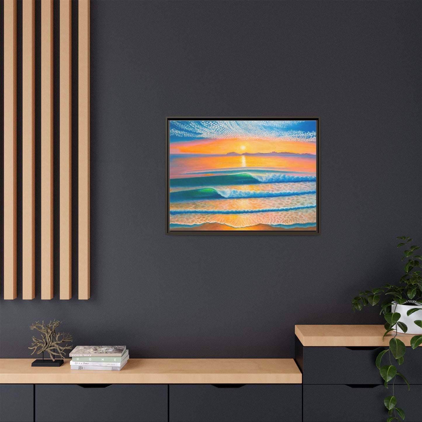 Matte Canvas, Thalia Street, Framed (Multi-color)