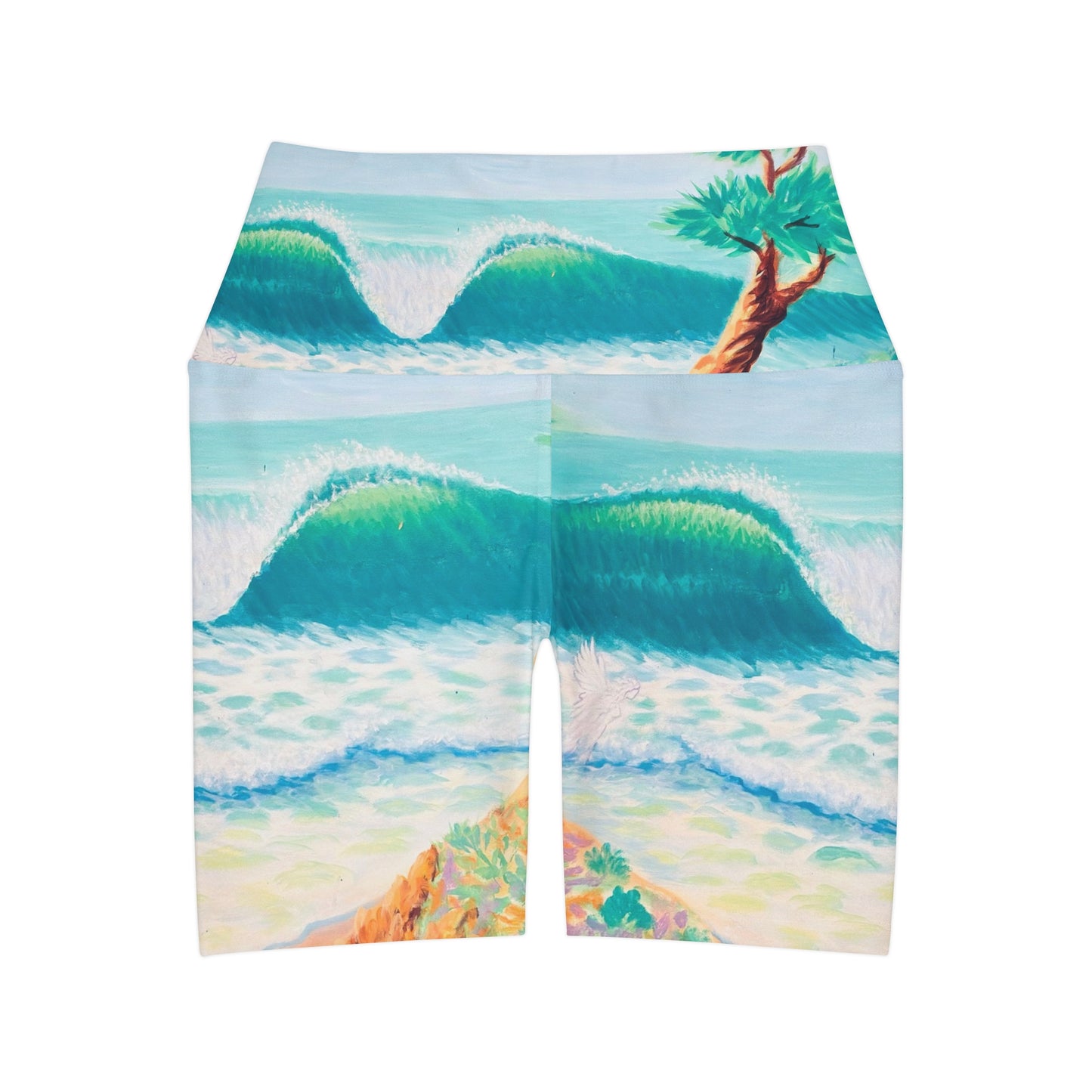 High Waisted Yoga Shorts (AOP)