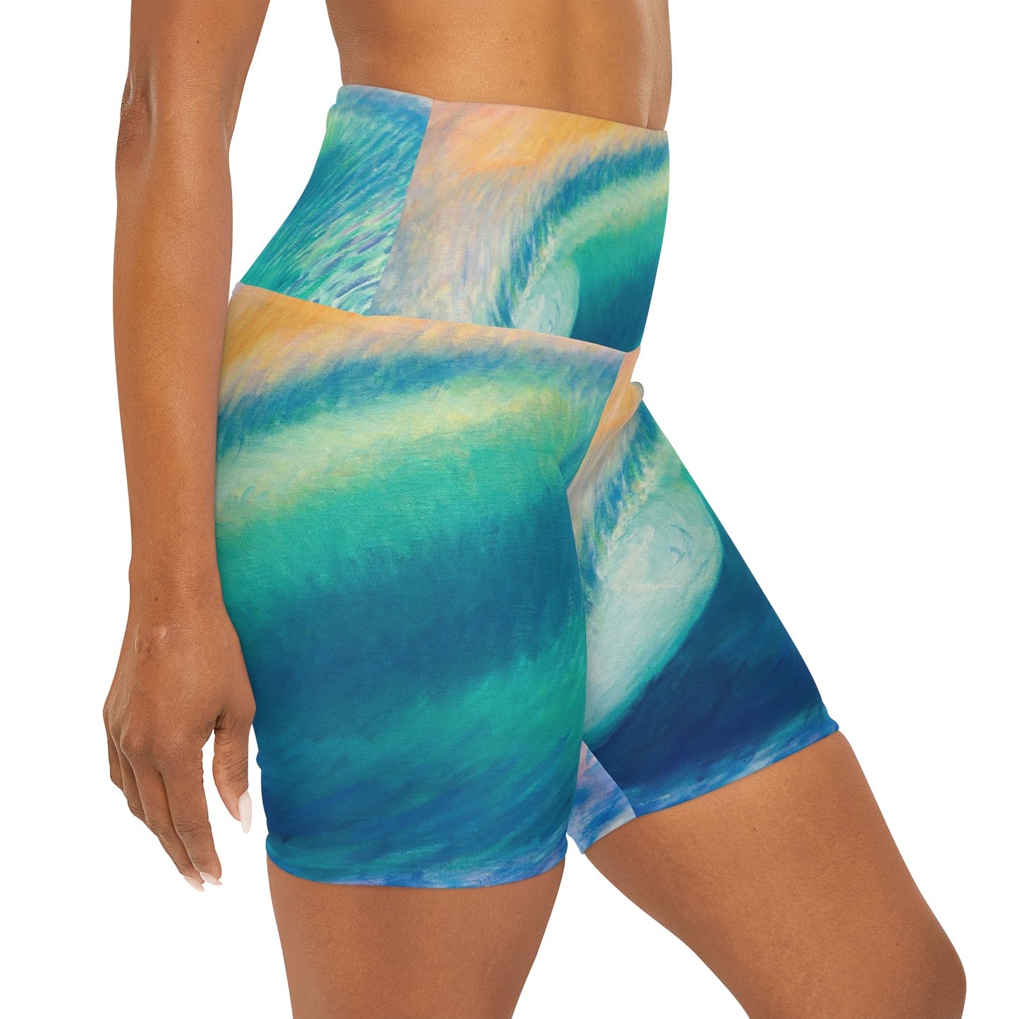 High Waisted Yoga Shorts (AOP)