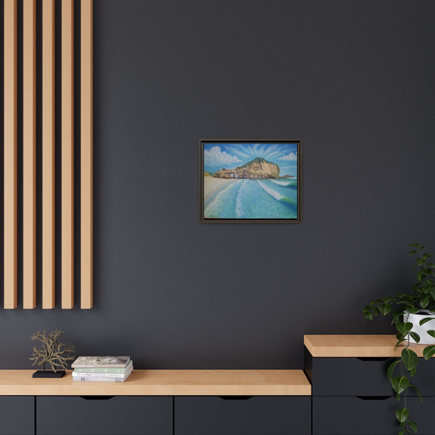 Matte Canvas, Three Arch Bay, Framed (Multi-color)