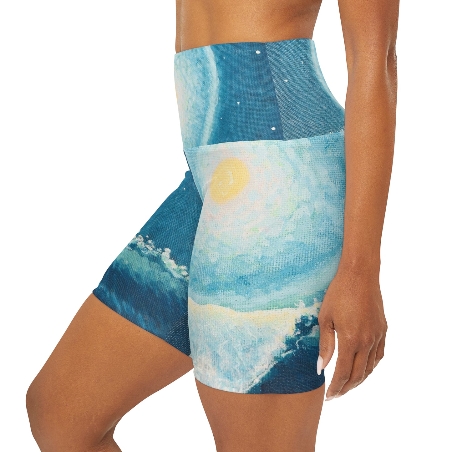 High Waisted Yoga Shorts (AOP)
