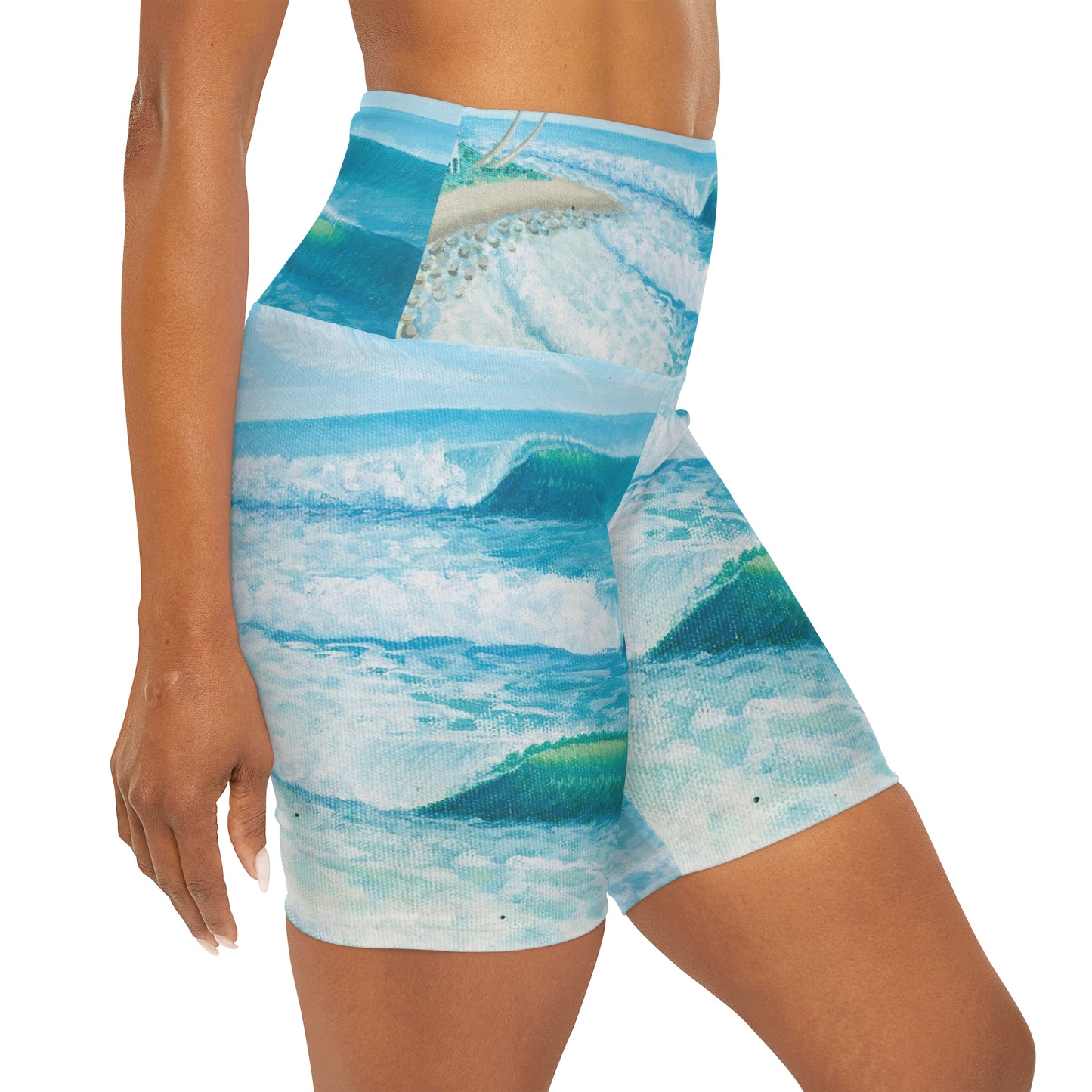 High Waisted Yoga Shorts (AOP)