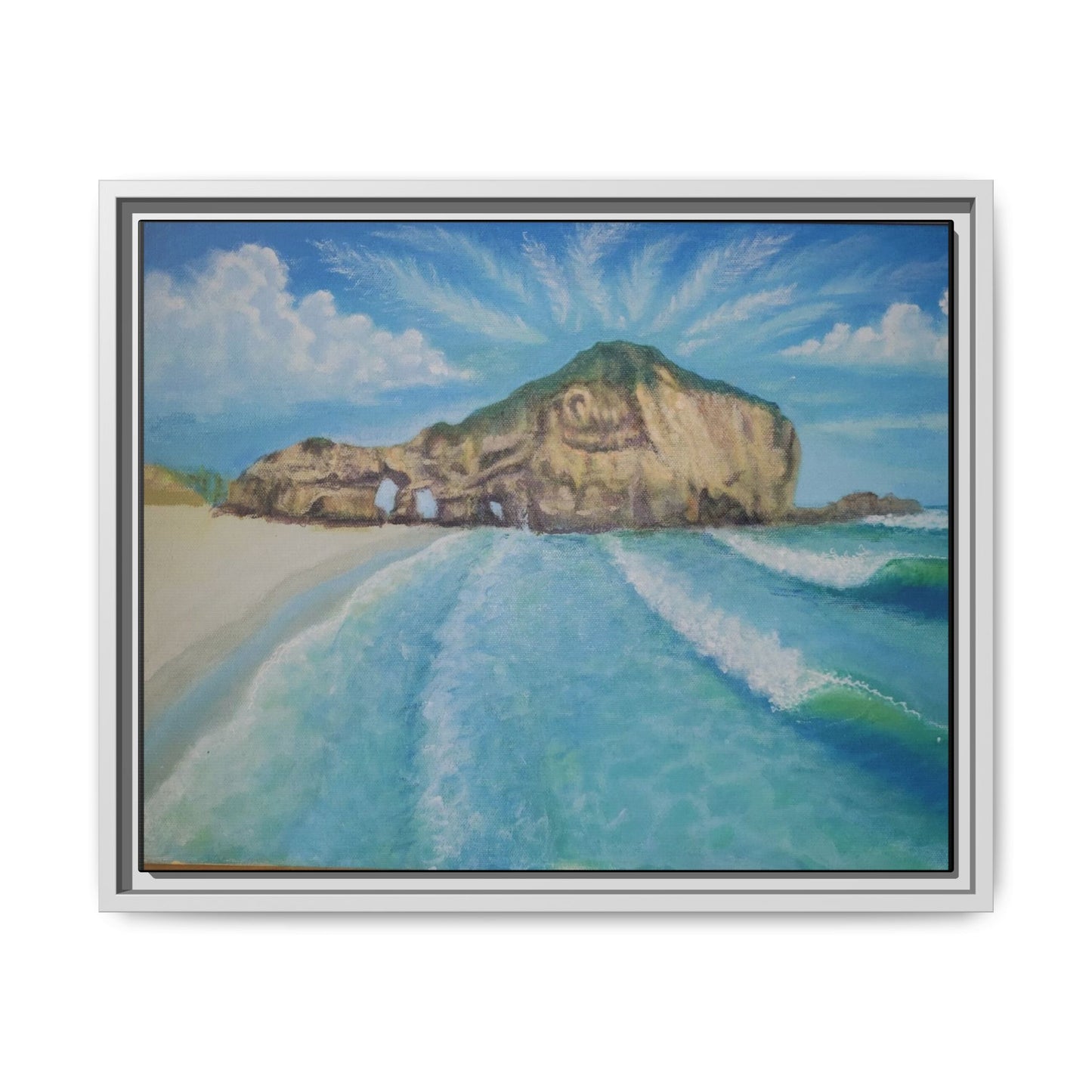 Matte Canvas, Three Arch Bay, Framed (Multi-color)
