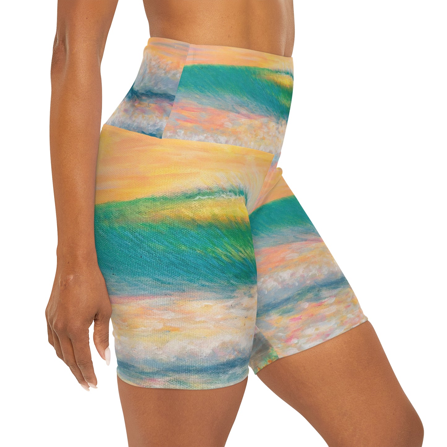 High Waisted Yoga Shorts (AOP)