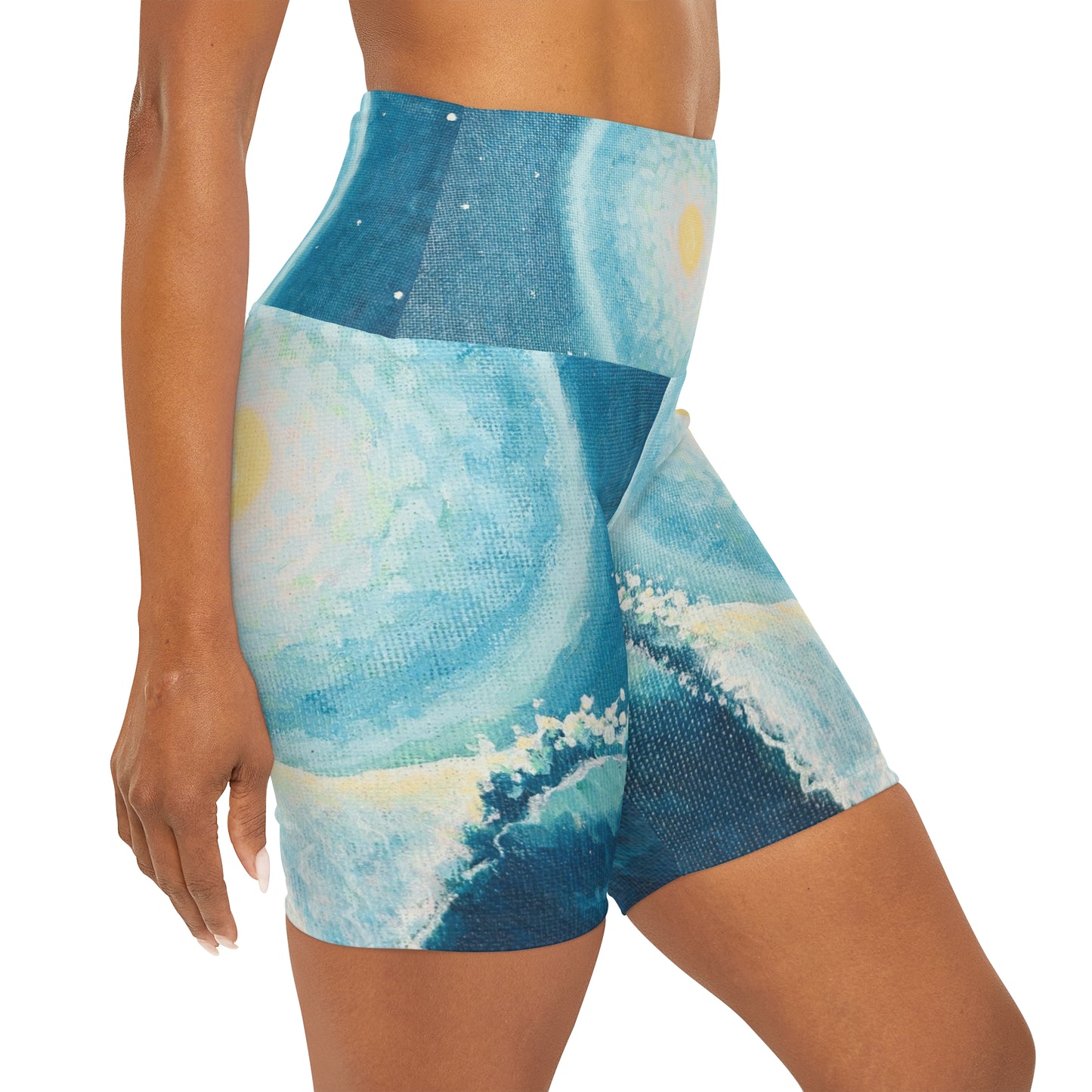 High Waisted Yoga Shorts (AOP)