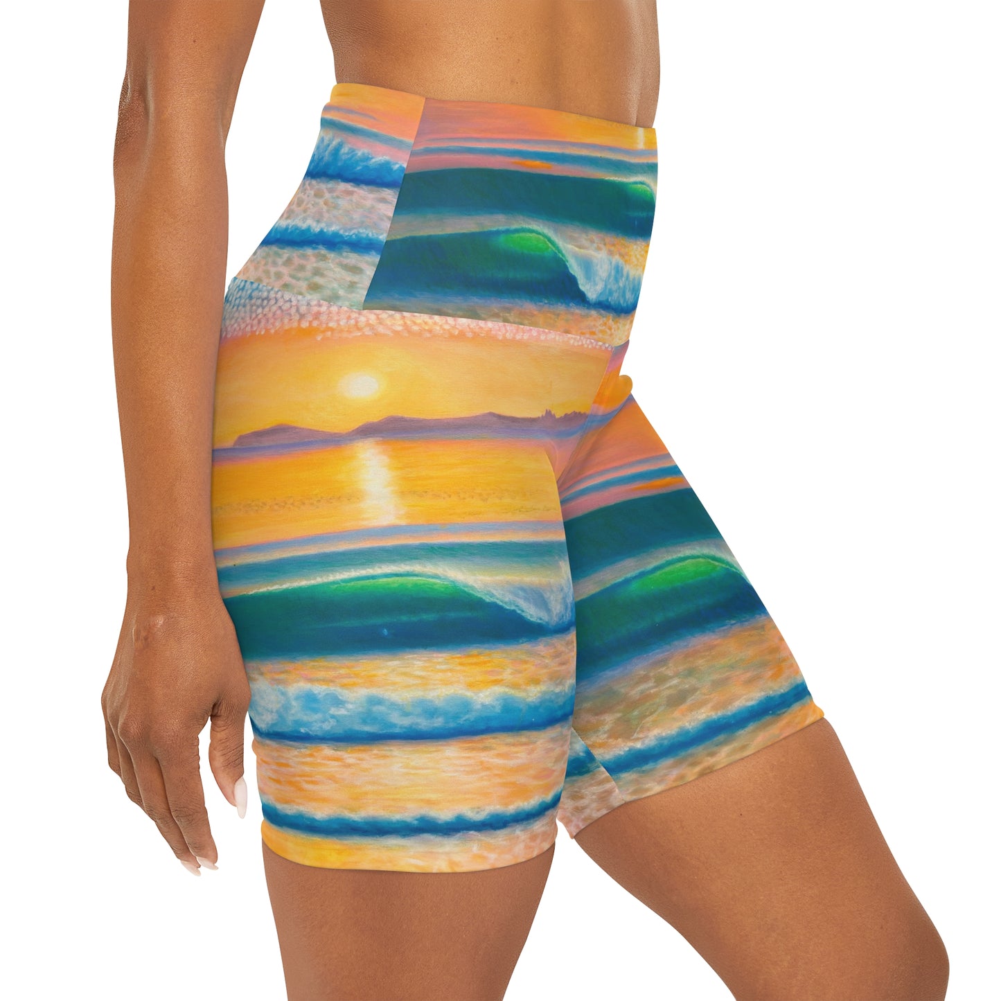 High Waisted Yoga Shorts (AOP)