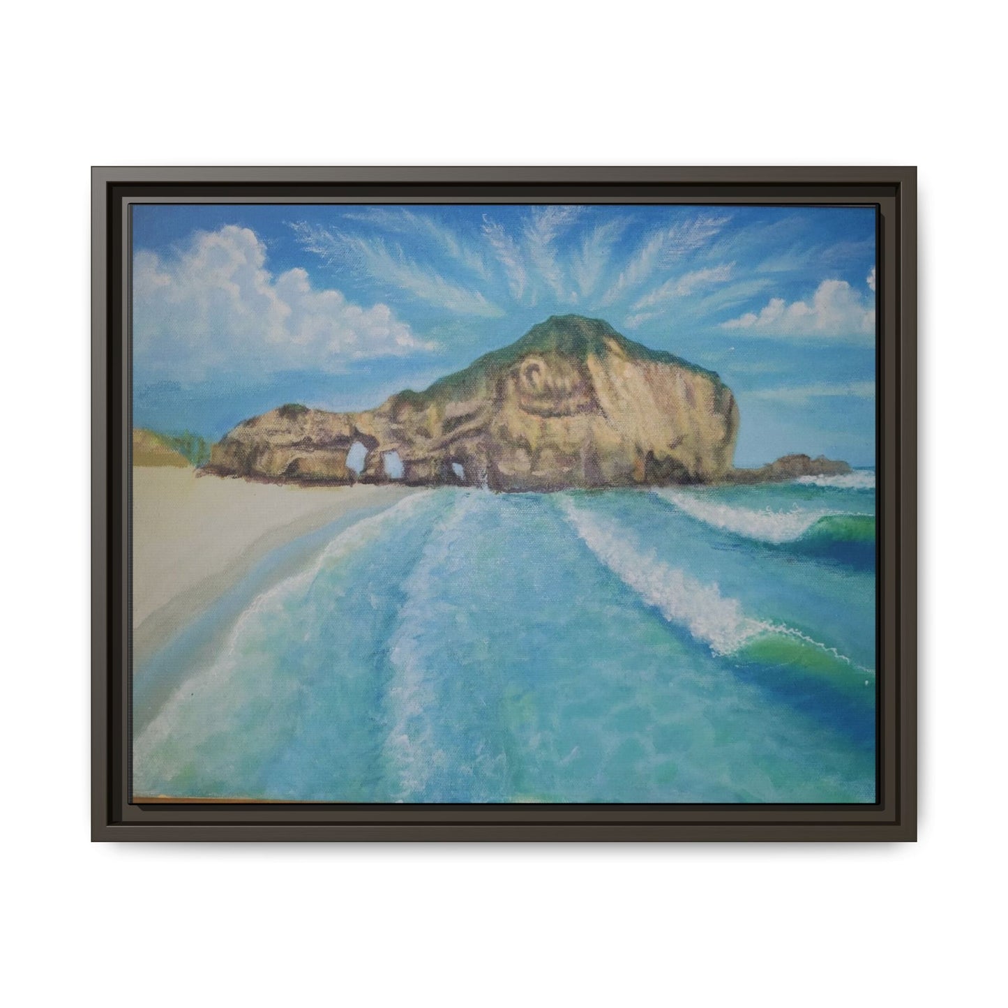 Matte Canvas, Three Arch Bay, Framed (Multi-color)