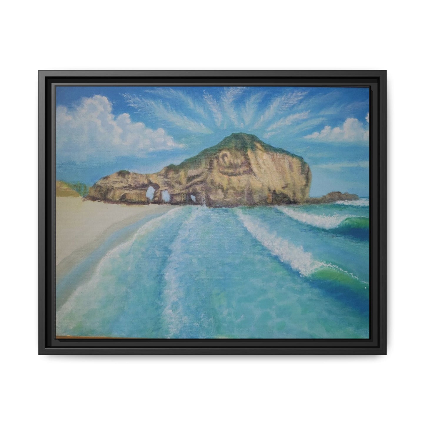 Matte Canvas, Three Arch Bay, Framed (Multi-color)