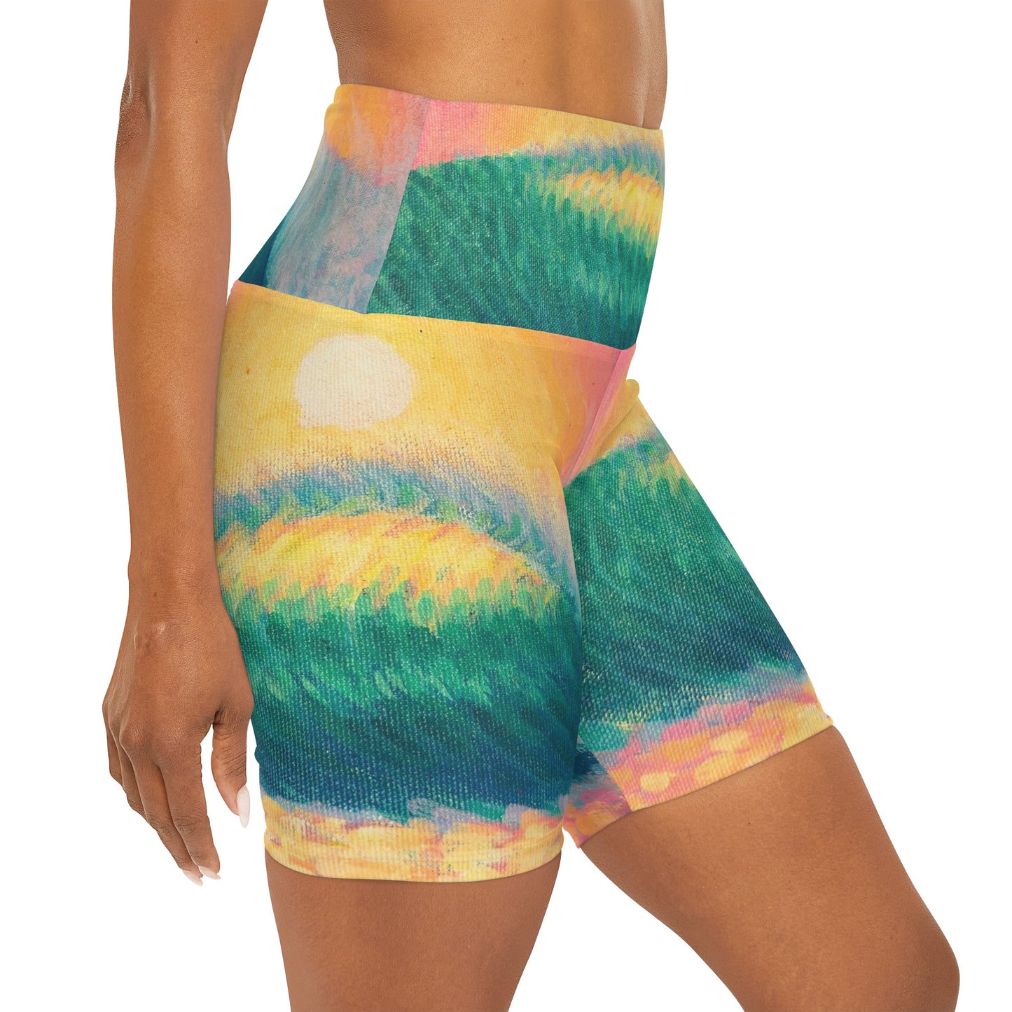 High Waisted Yoga Shorts (AOP)