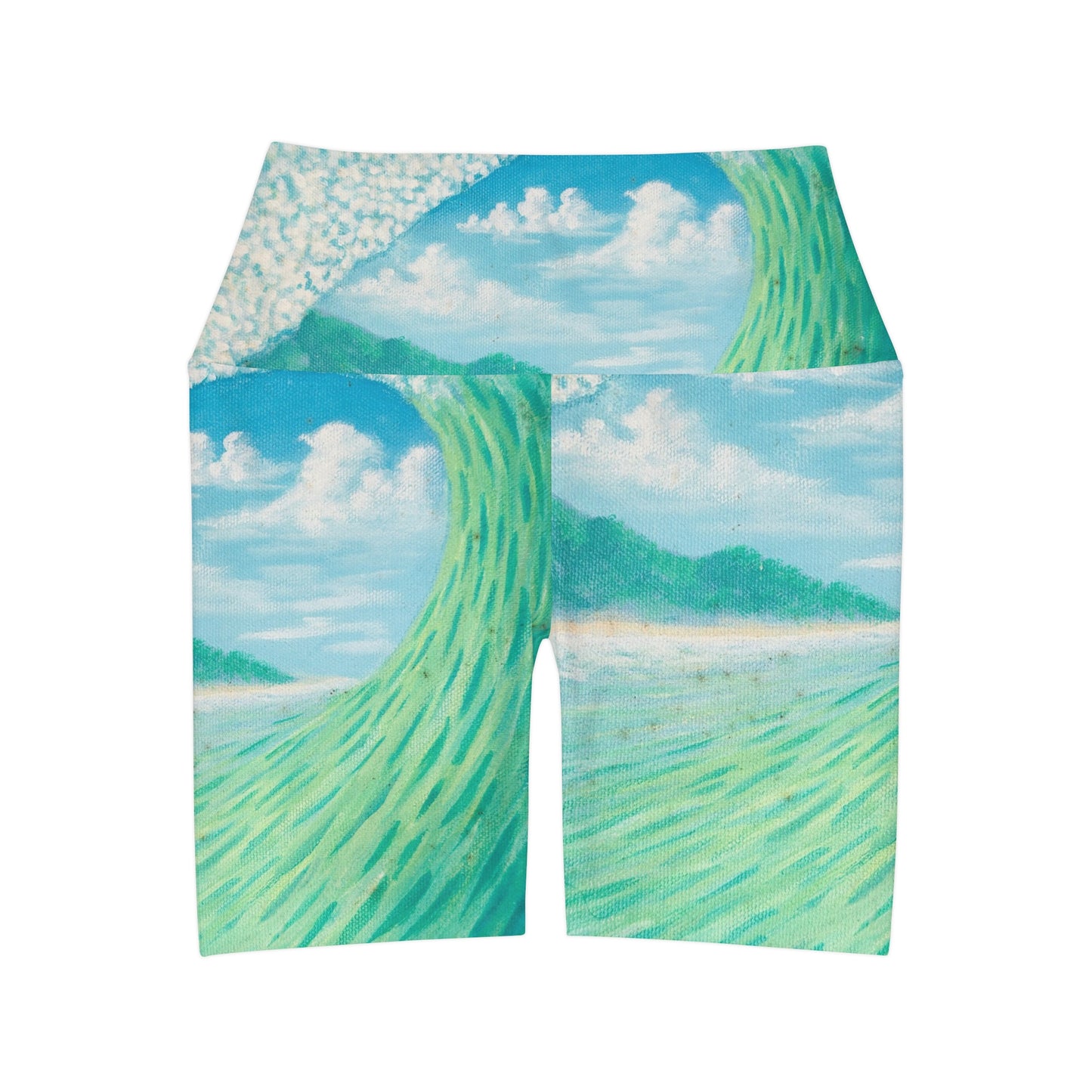 High Waisted Yoga Shorts (AOP)