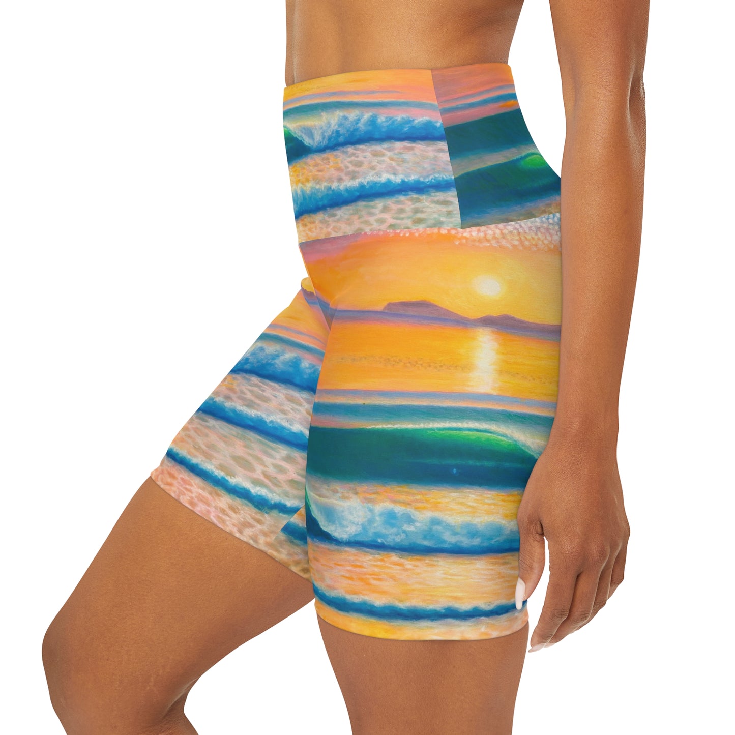 High Waisted Yoga Shorts (AOP)