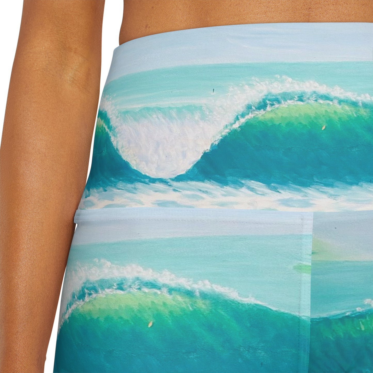 High Waisted Yoga Shorts (AOP)