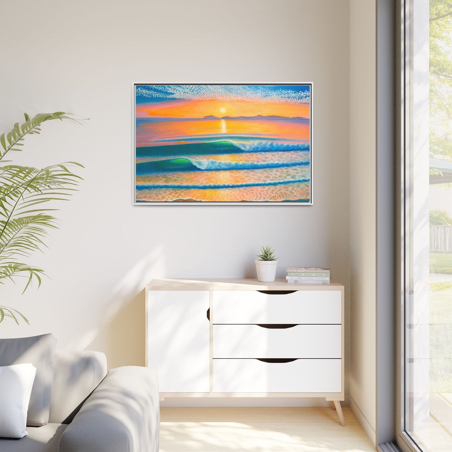 Matte Canvas, Thalia Street, Framed (Multi-color)