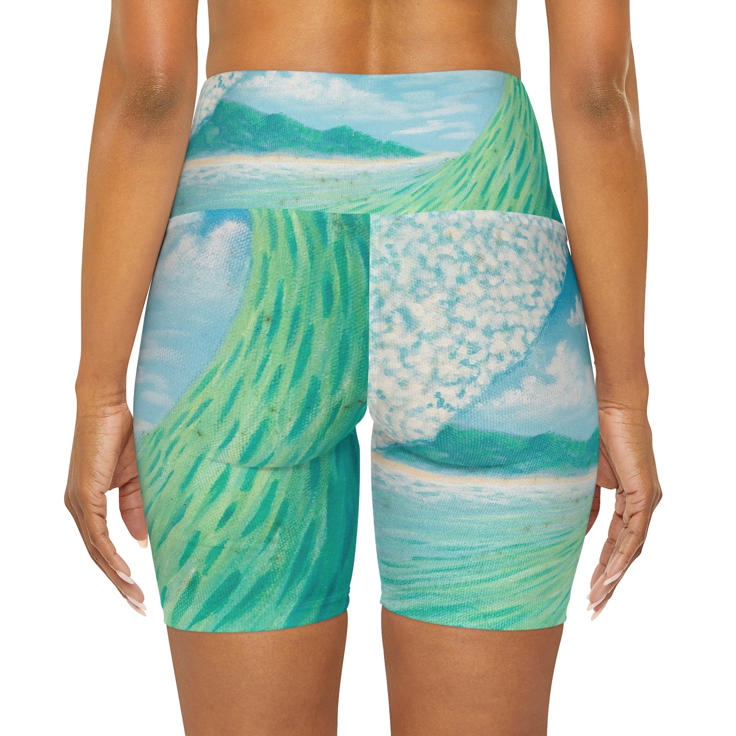 High Waisted Yoga Shorts (AOP)