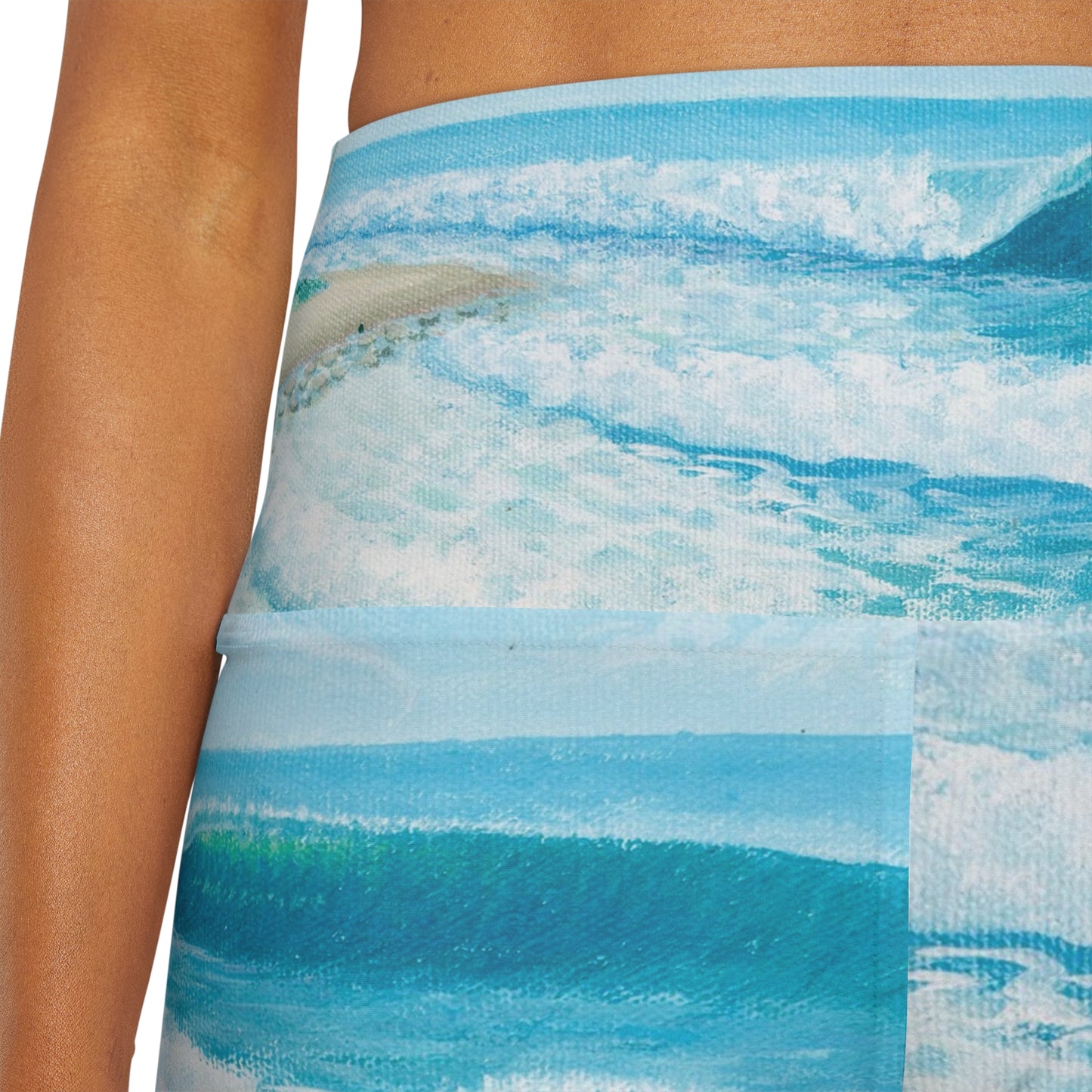 High Waisted Yoga Shorts (AOP)