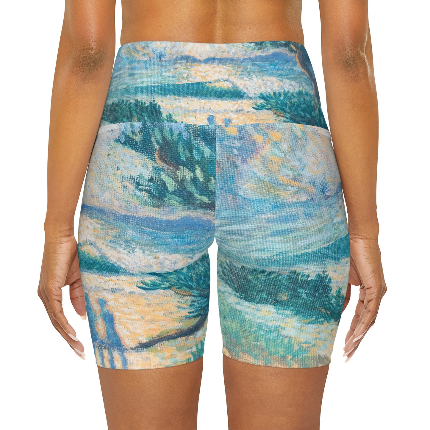 High Waisted Yoga Shorts (AOP)