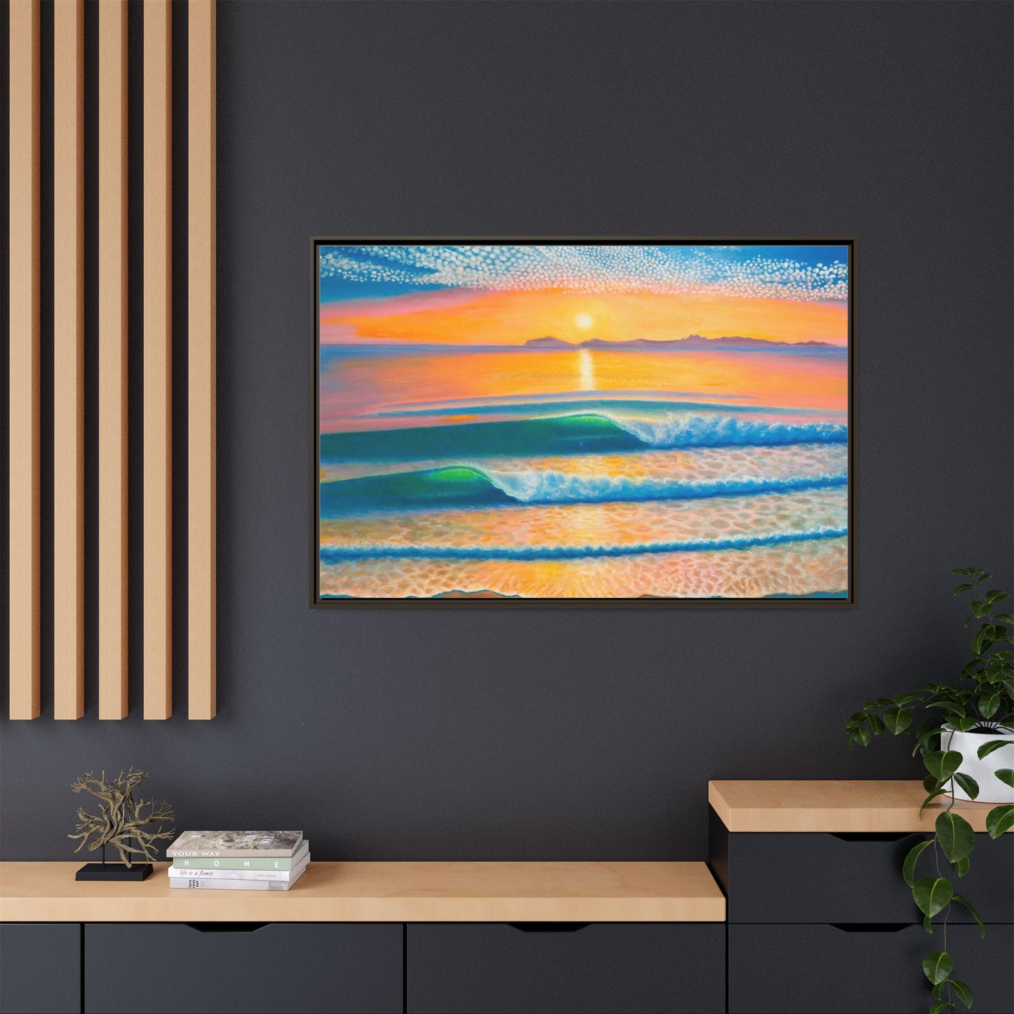 Matte Canvas, Thalia Street, Framed (Multi-color)