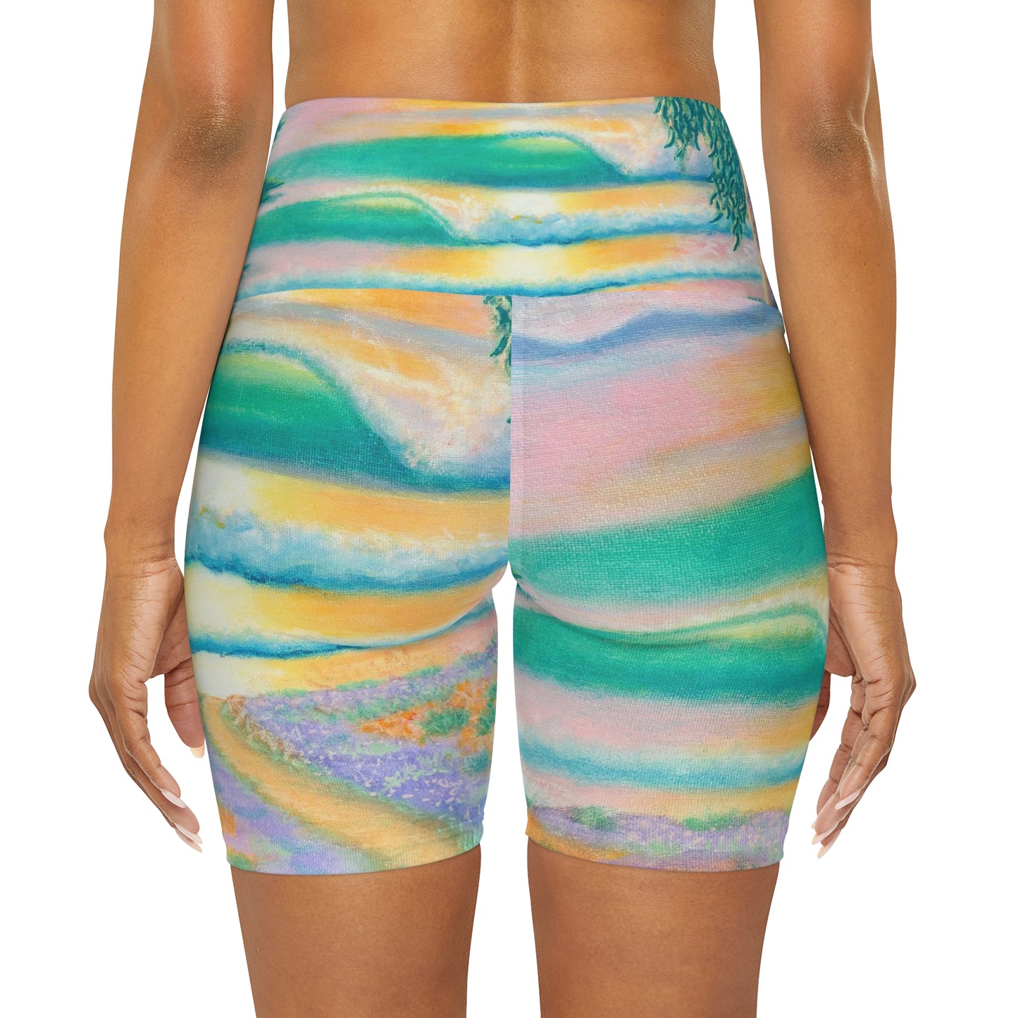 High Waisted Yoga Shorts (AOP)