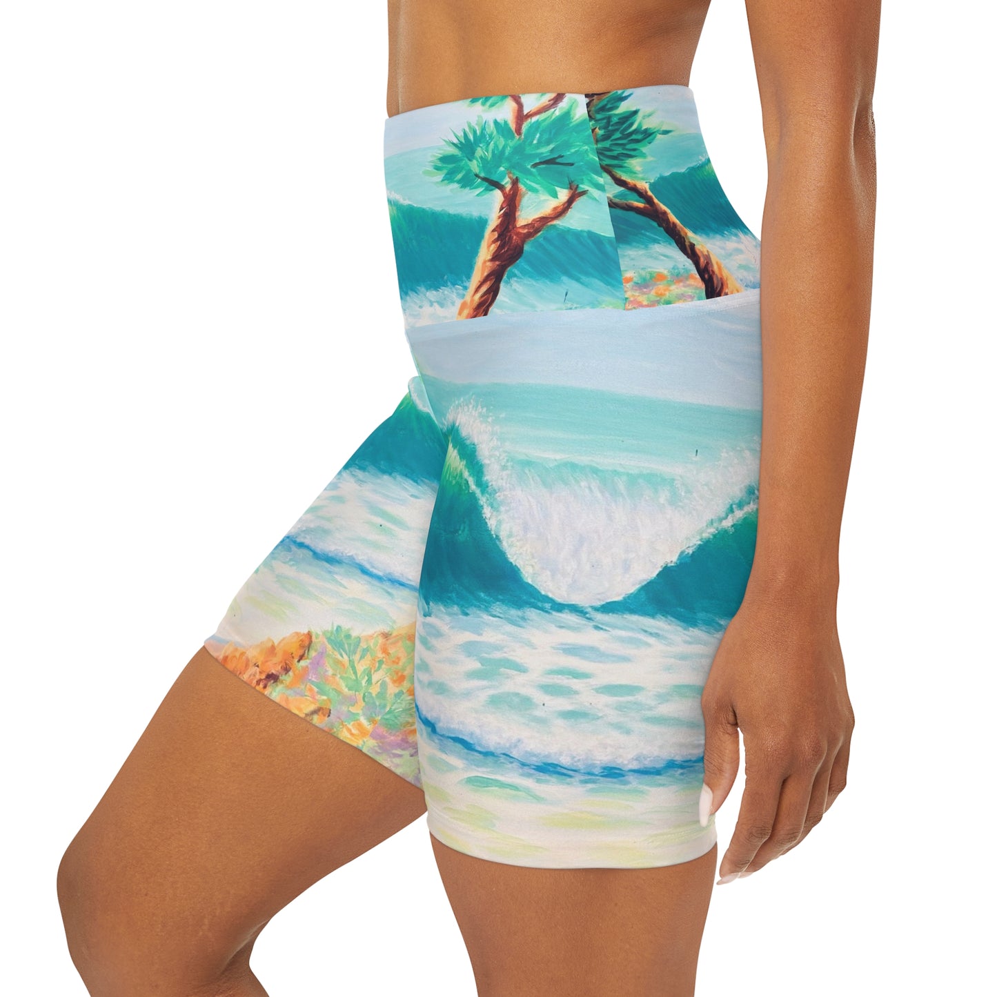 High Waisted Yoga Shorts (AOP)