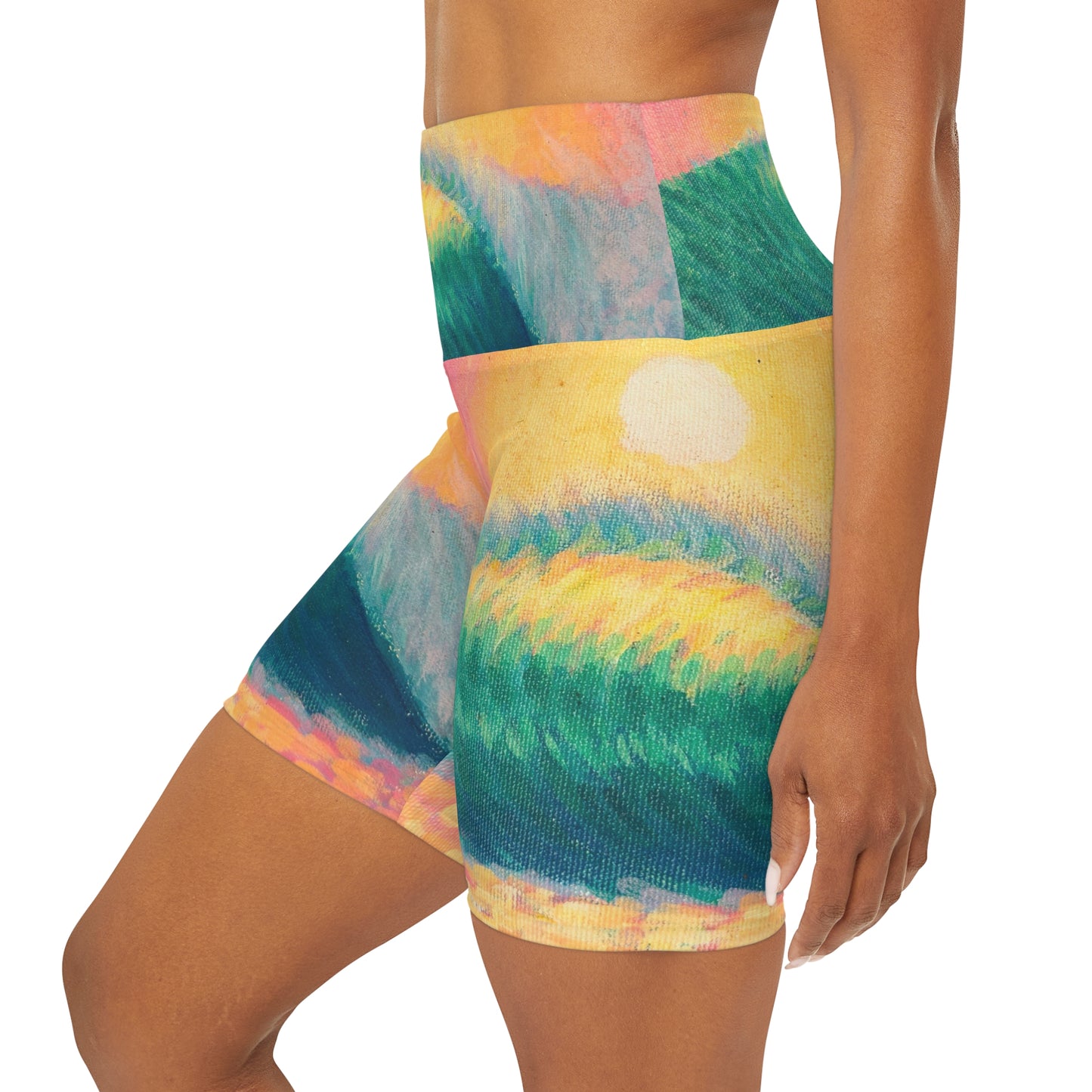 High Waisted Yoga Shorts (AOP)