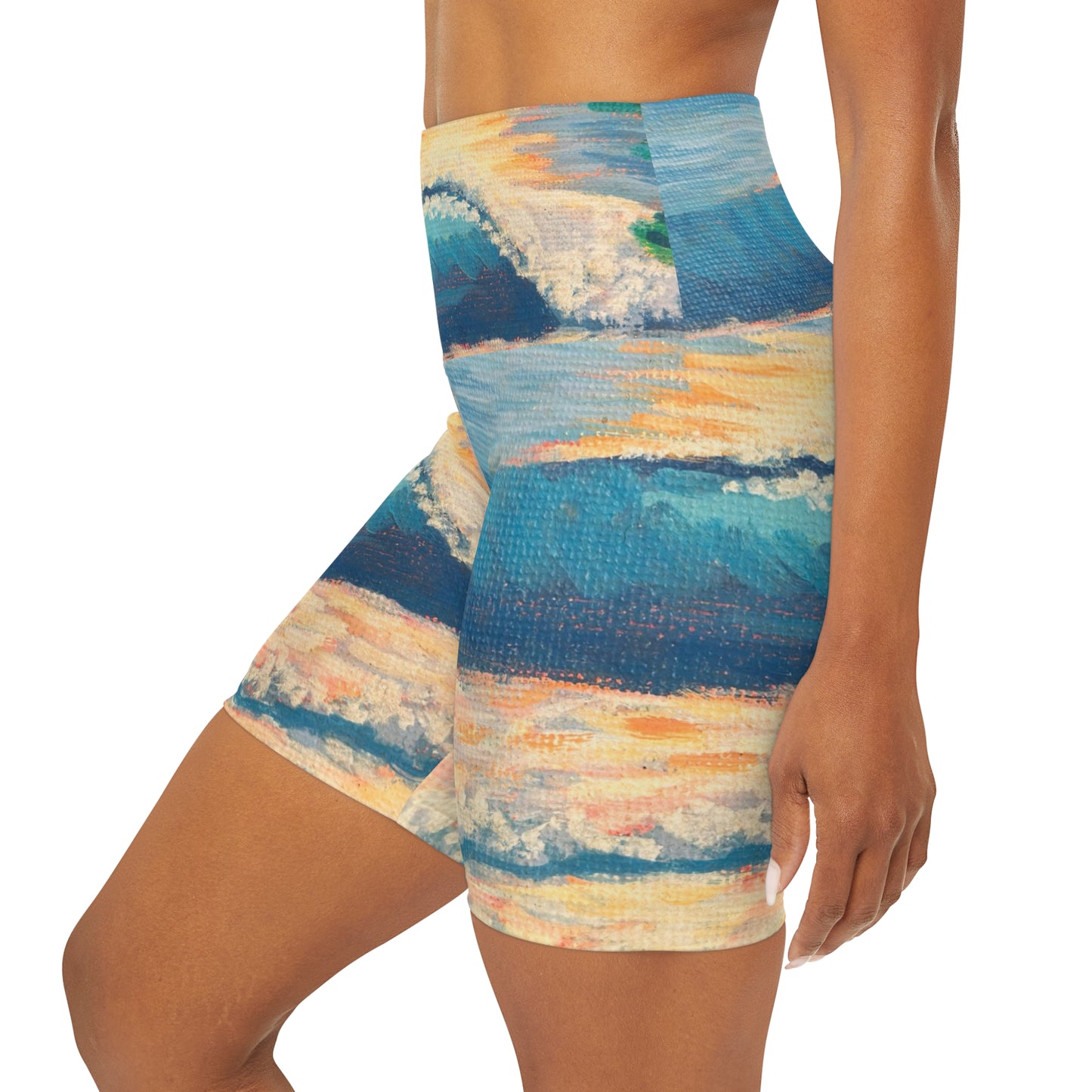 High Waisted Yoga Shorts (AOP)