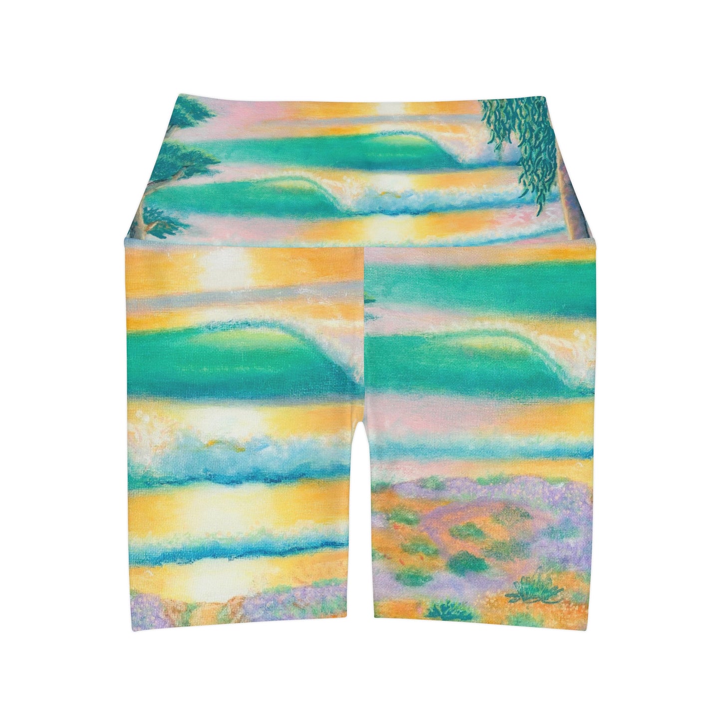 High Waisted Yoga Shorts (AOP)