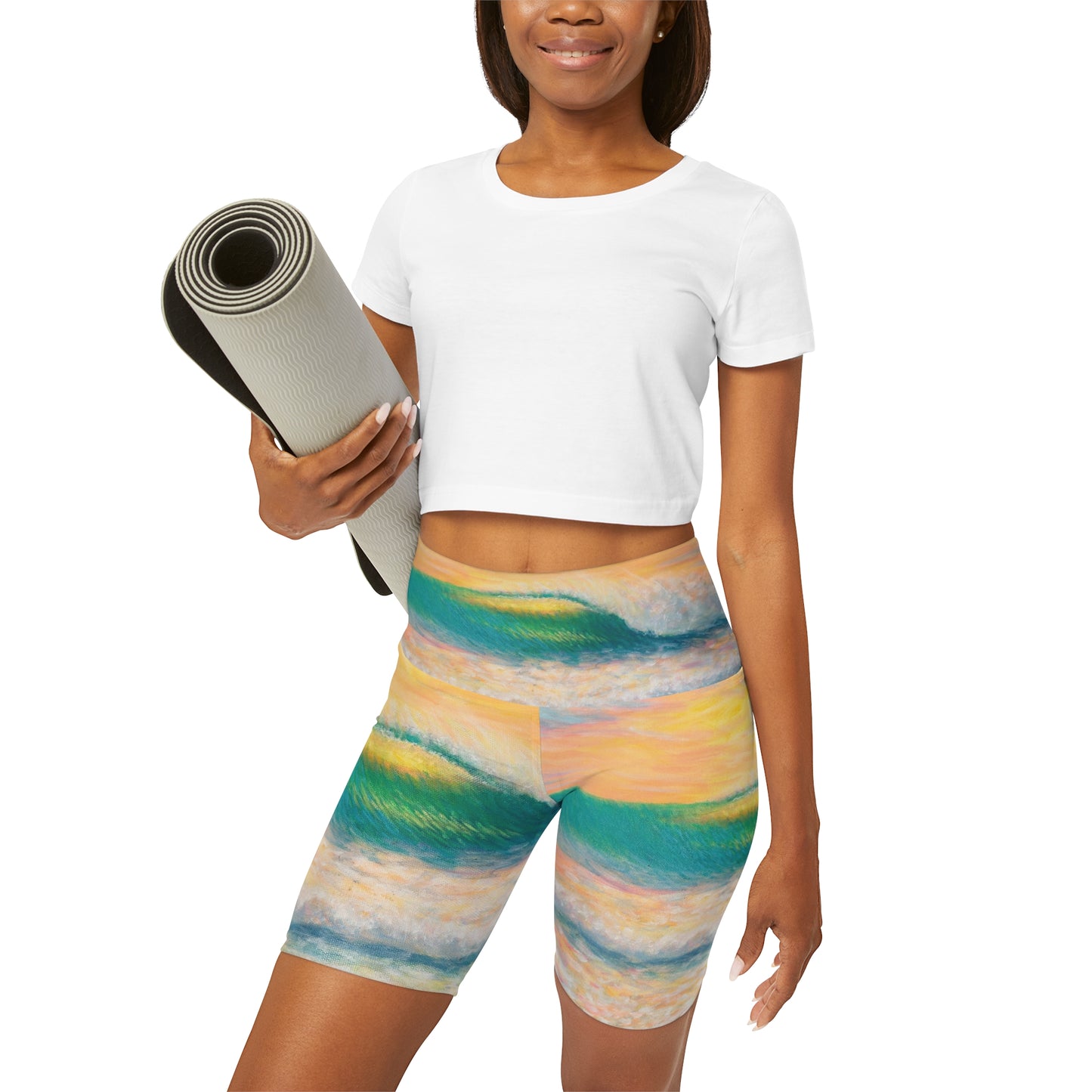 High Waisted Yoga Shorts (AOP)