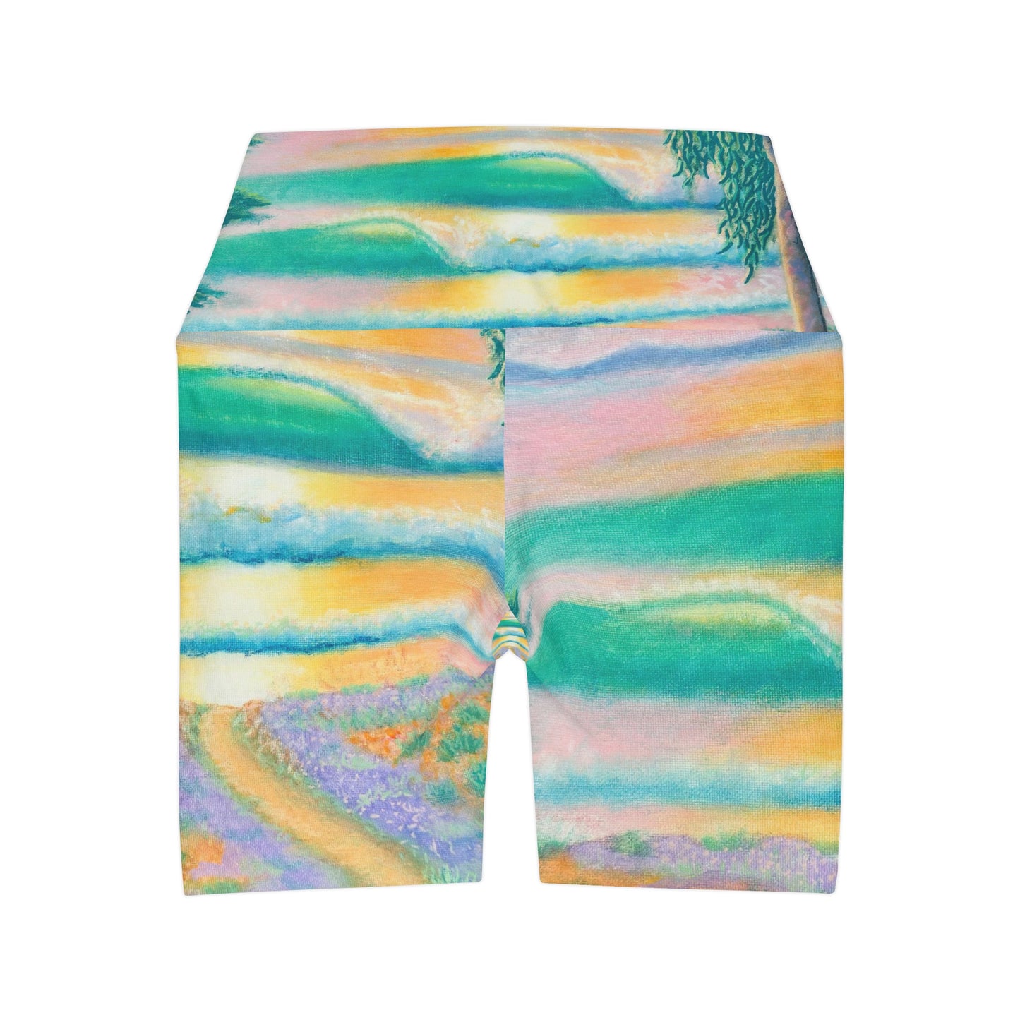 High Waisted Yoga Shorts (AOP)