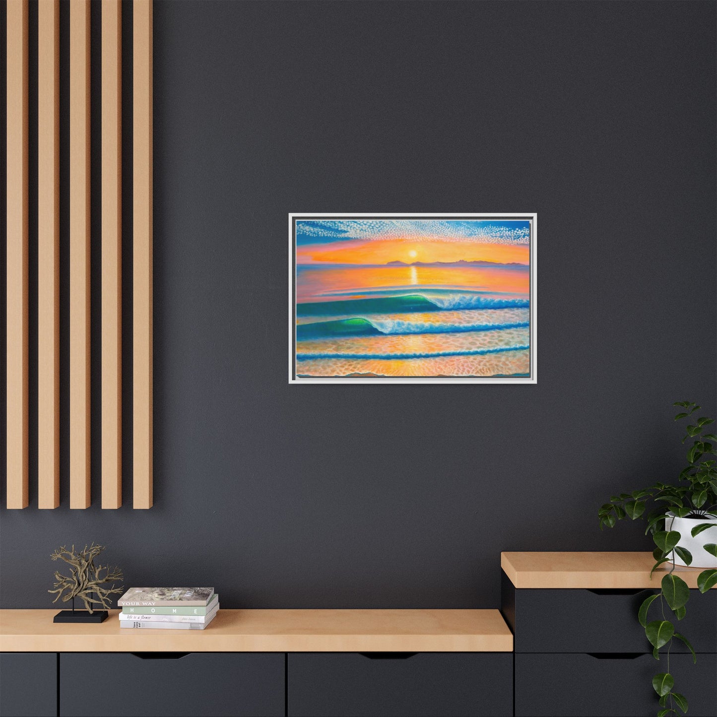 Matte Canvas, Thalia Street, Framed (Multi-color)