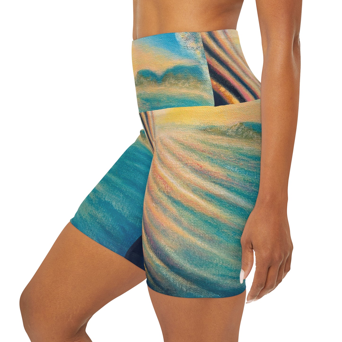 High Waisted Yoga Shorts (AOP)