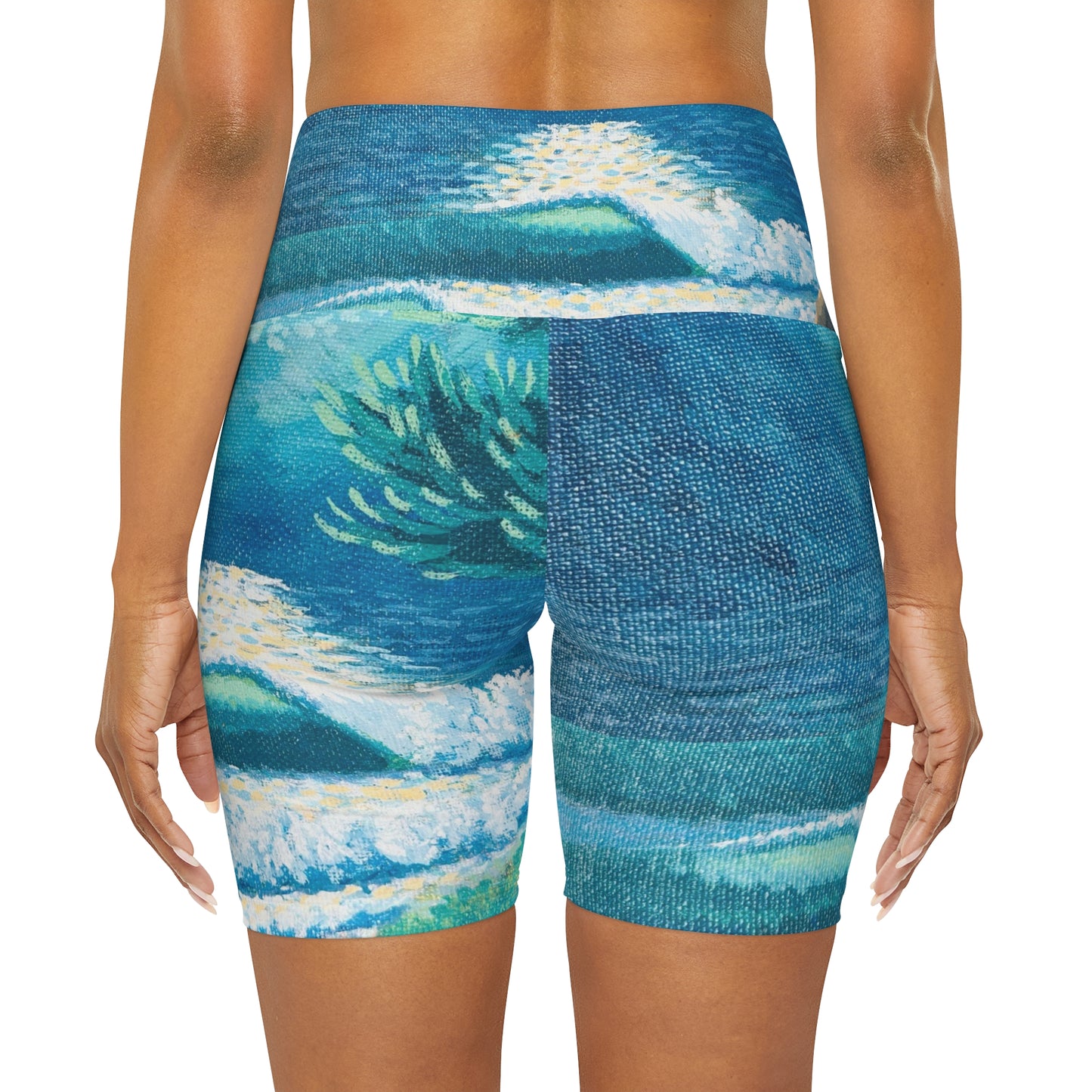 High Waisted Yoga Shorts (AOP)