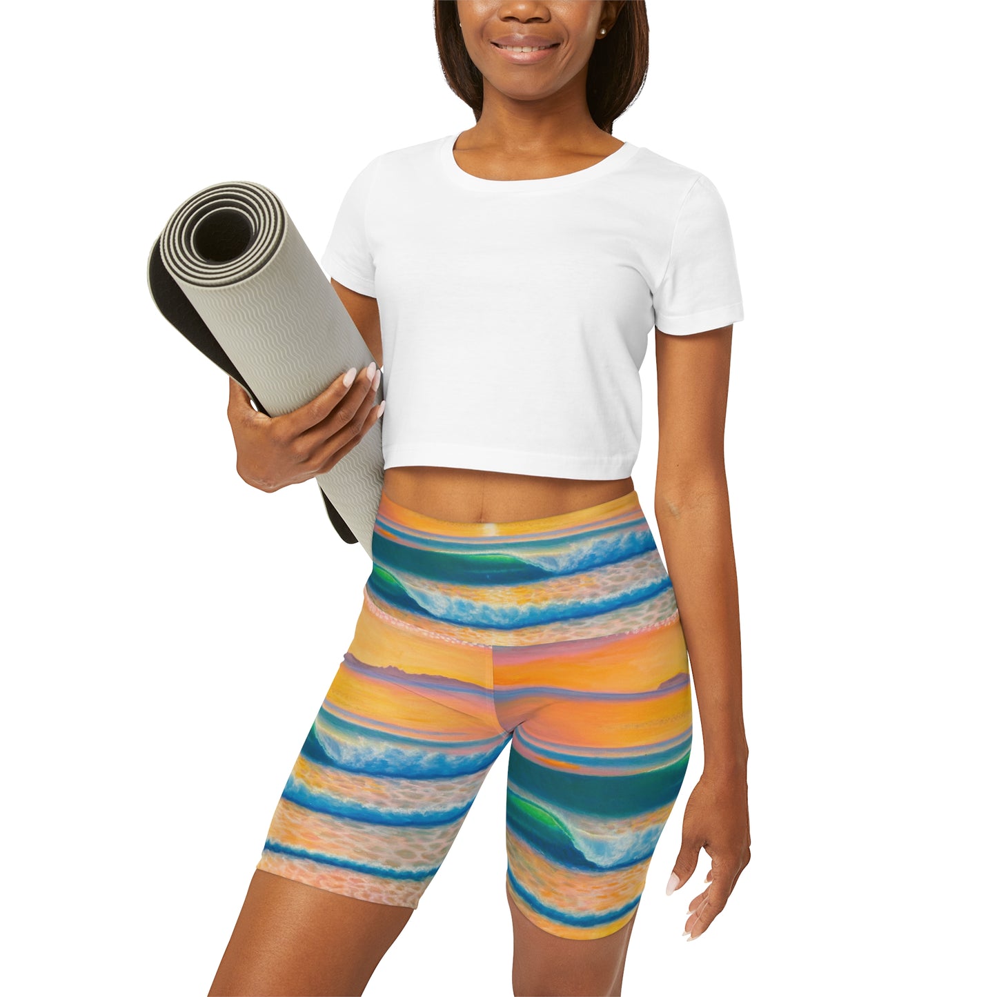 High Waisted Yoga Shorts (AOP)