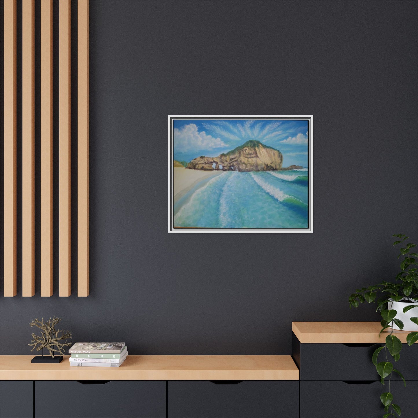 Matte Canvas, Three Arch Bay, Framed (Multi-color)