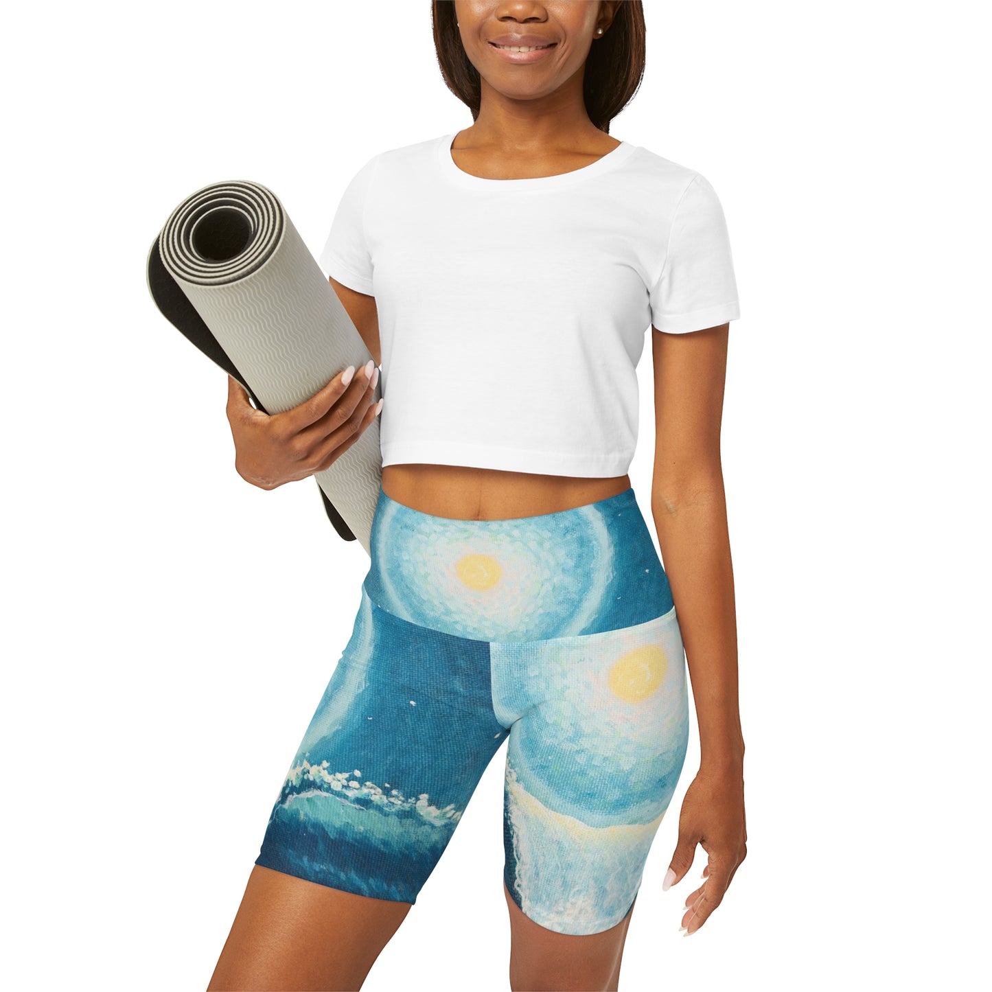 High Waisted Yoga Shorts (AOP)