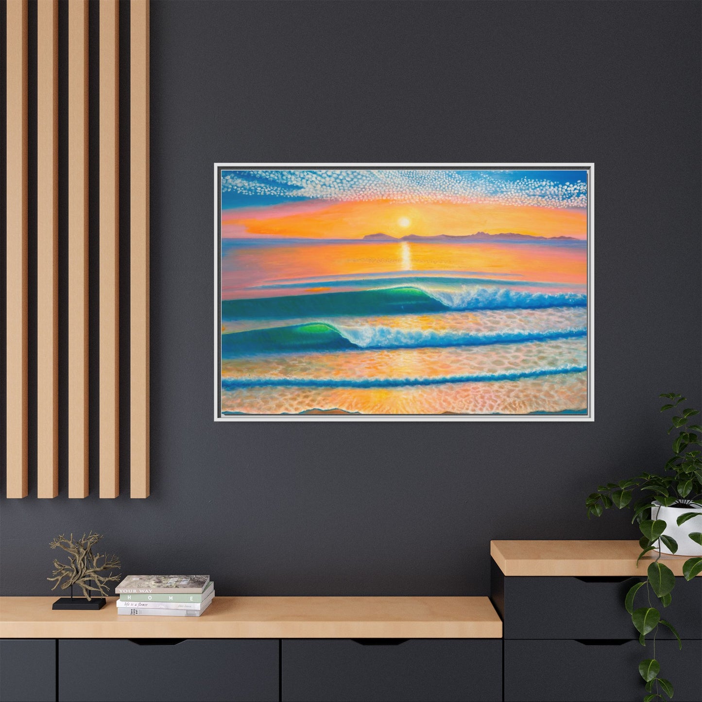 Matte Canvas, Thalia Street, Framed (Multi-color)
