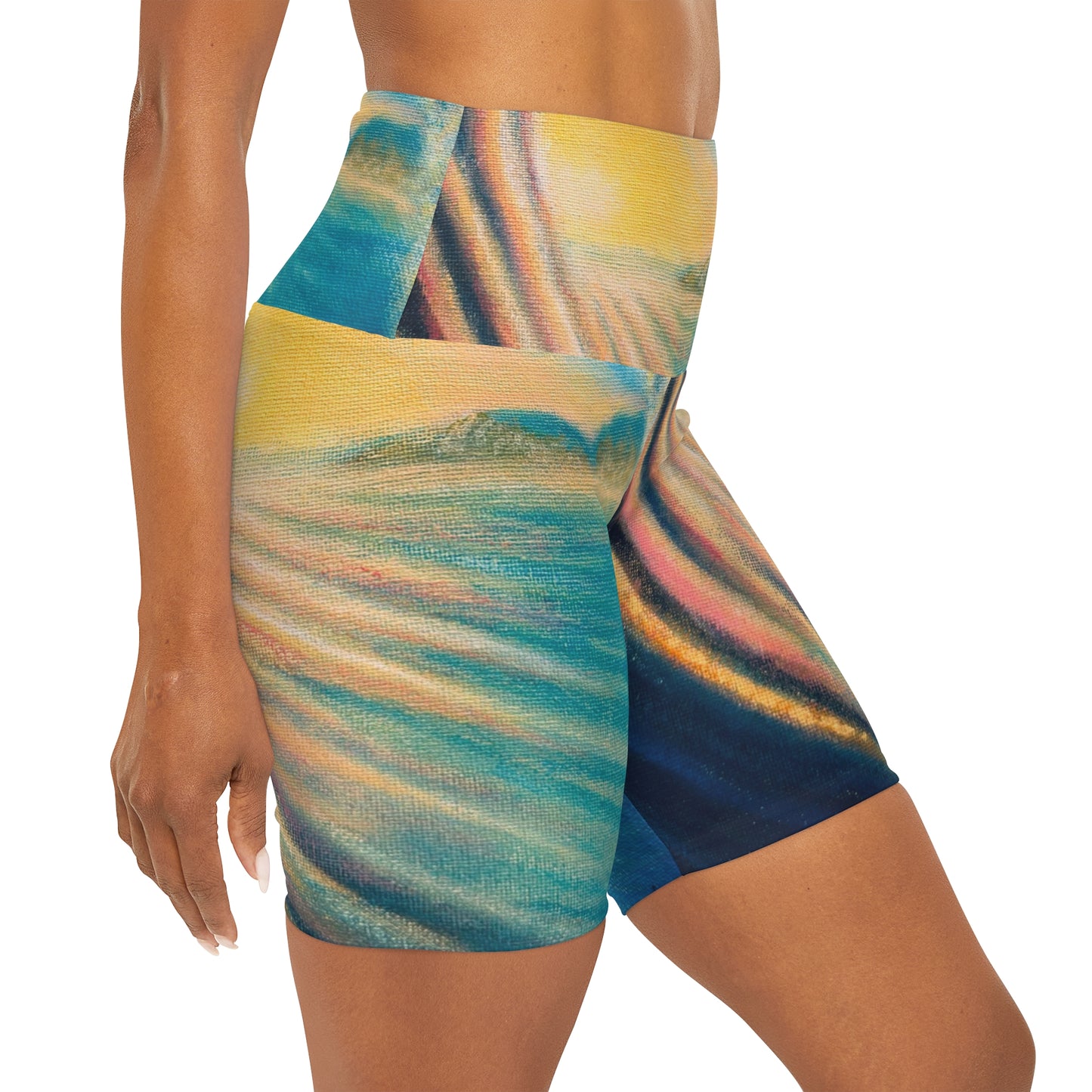 High Waisted Yoga Shorts (AOP)