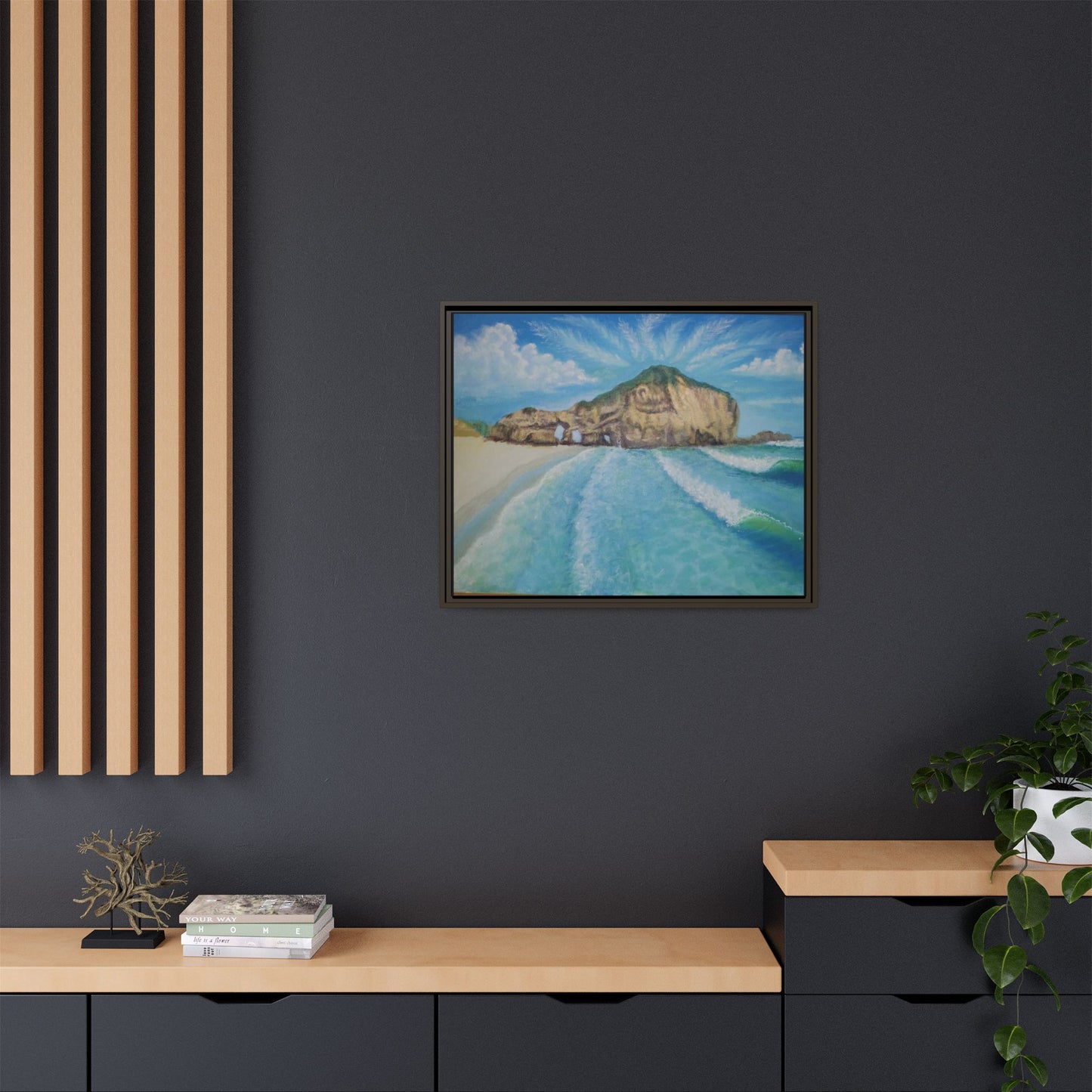 Matte Canvas, Three Arch Bay, Framed (Multi-color)
