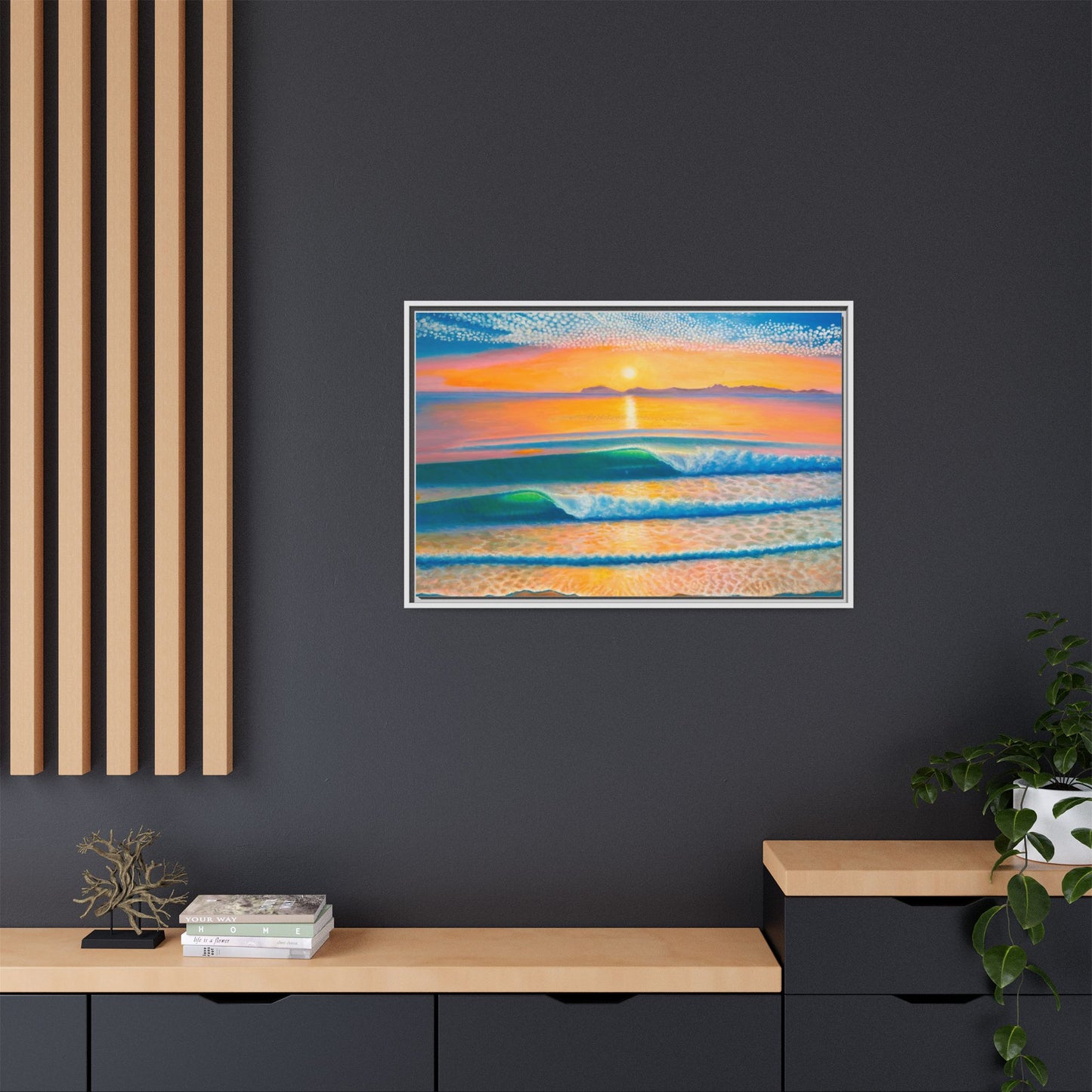 Matte Canvas, Thalia Street, Framed (Multi-color)