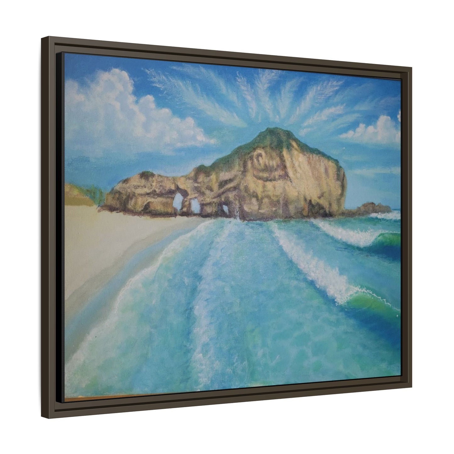 Matte Canvas, Three Arch Bay, Framed (Multi-color)
