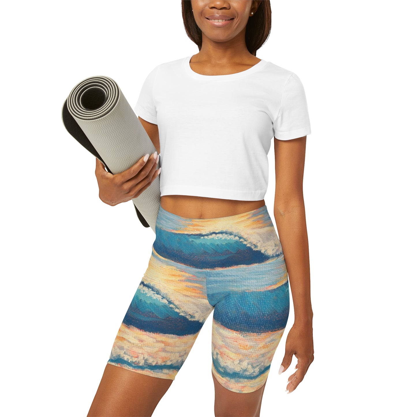 High Waisted Yoga Shorts (AOP)