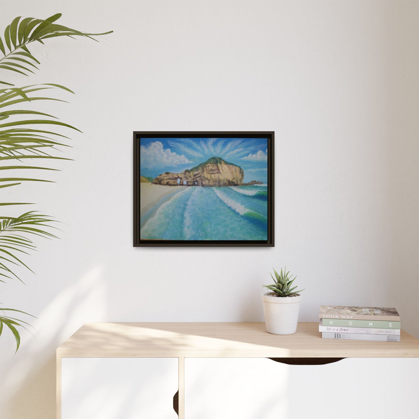 Matte Canvas, Three Arch Bay, Framed (Multi-color)