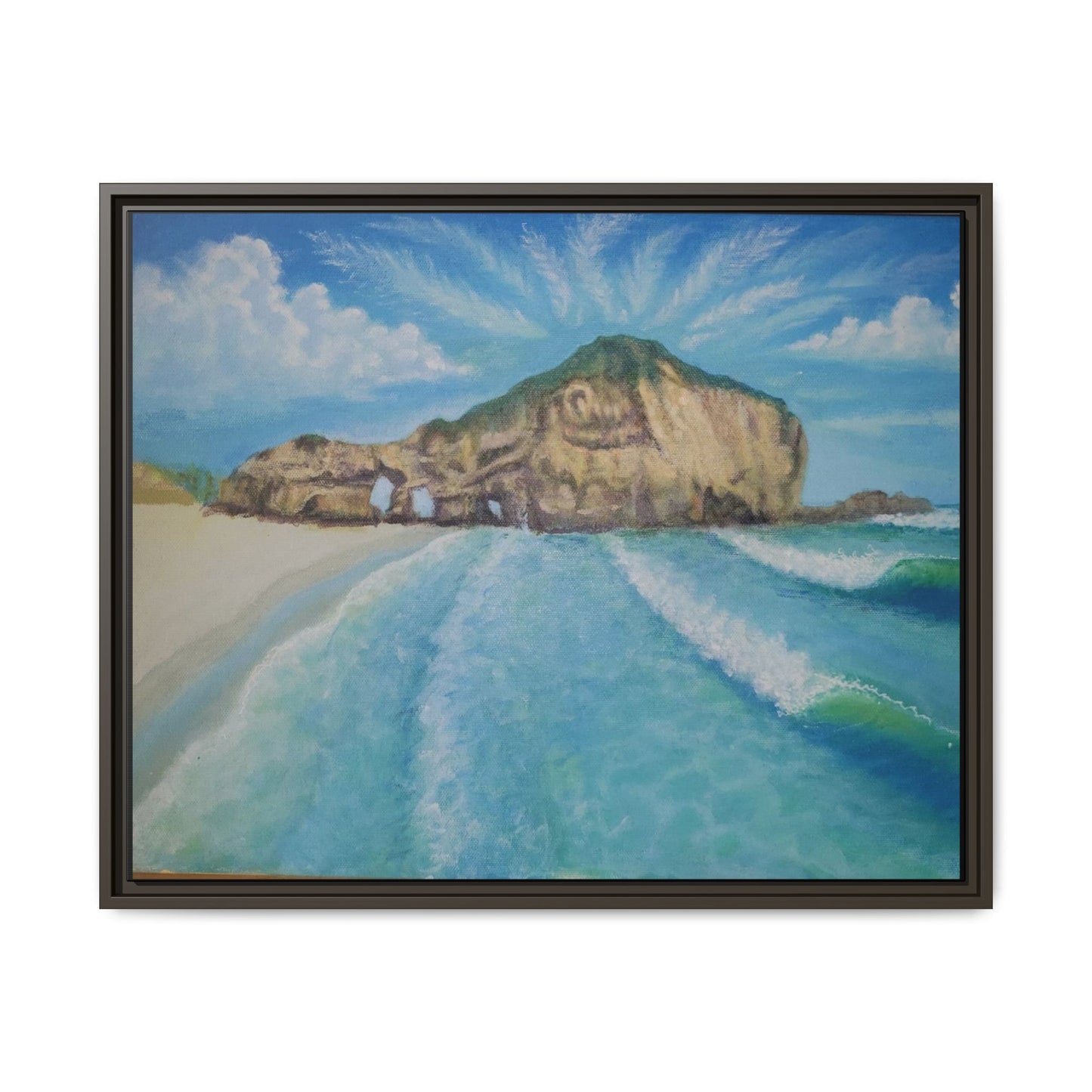 Matte Canvas, Three Arch Bay, Framed (Multi-color)