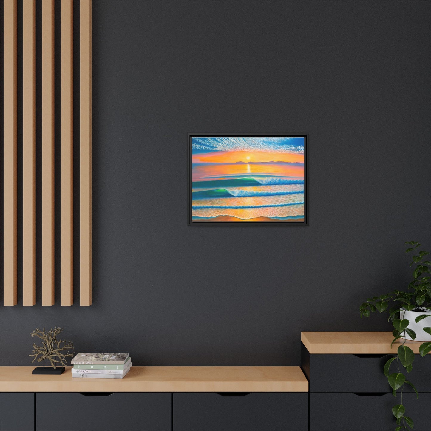 Matte Canvas, Thalia Street, Framed (Multi-color)
