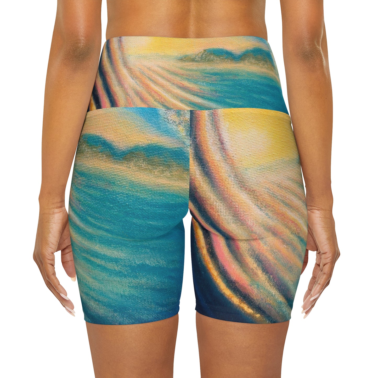 High Waisted Yoga Shorts (AOP)