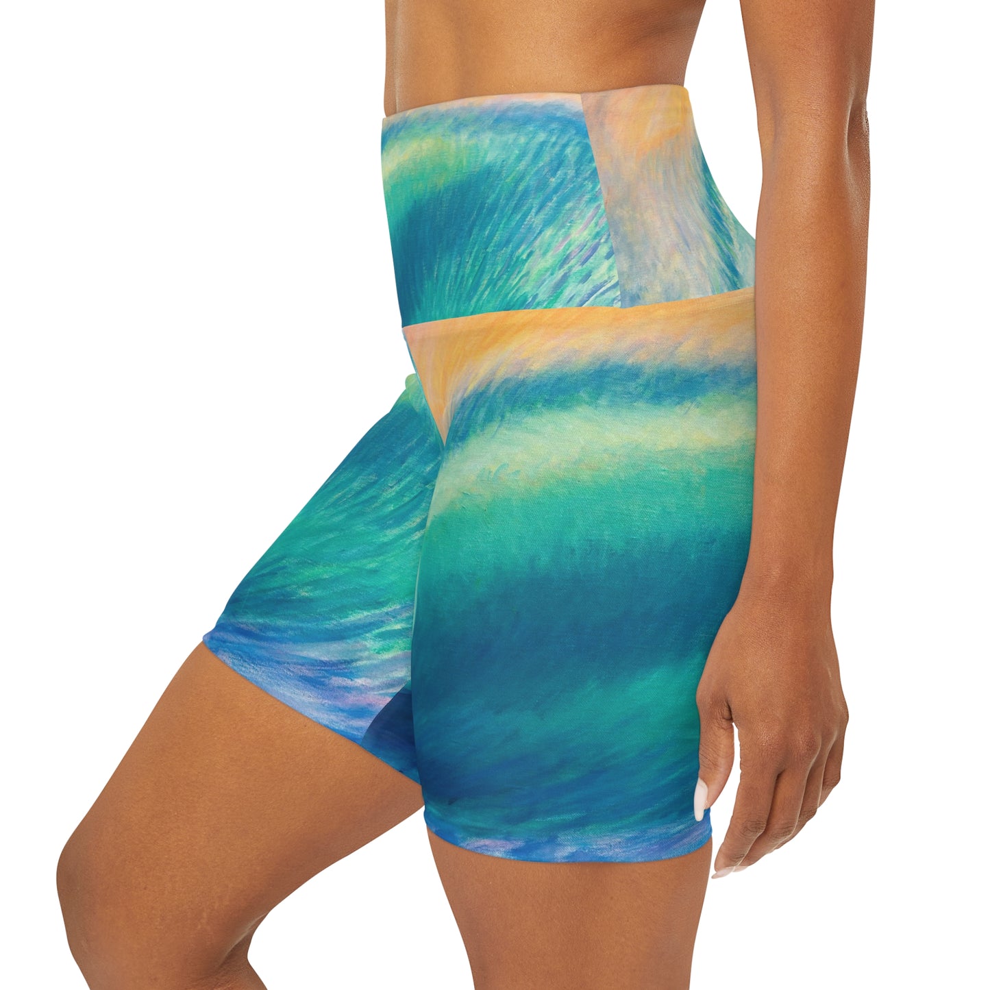 High Waisted Yoga Shorts (AOP)