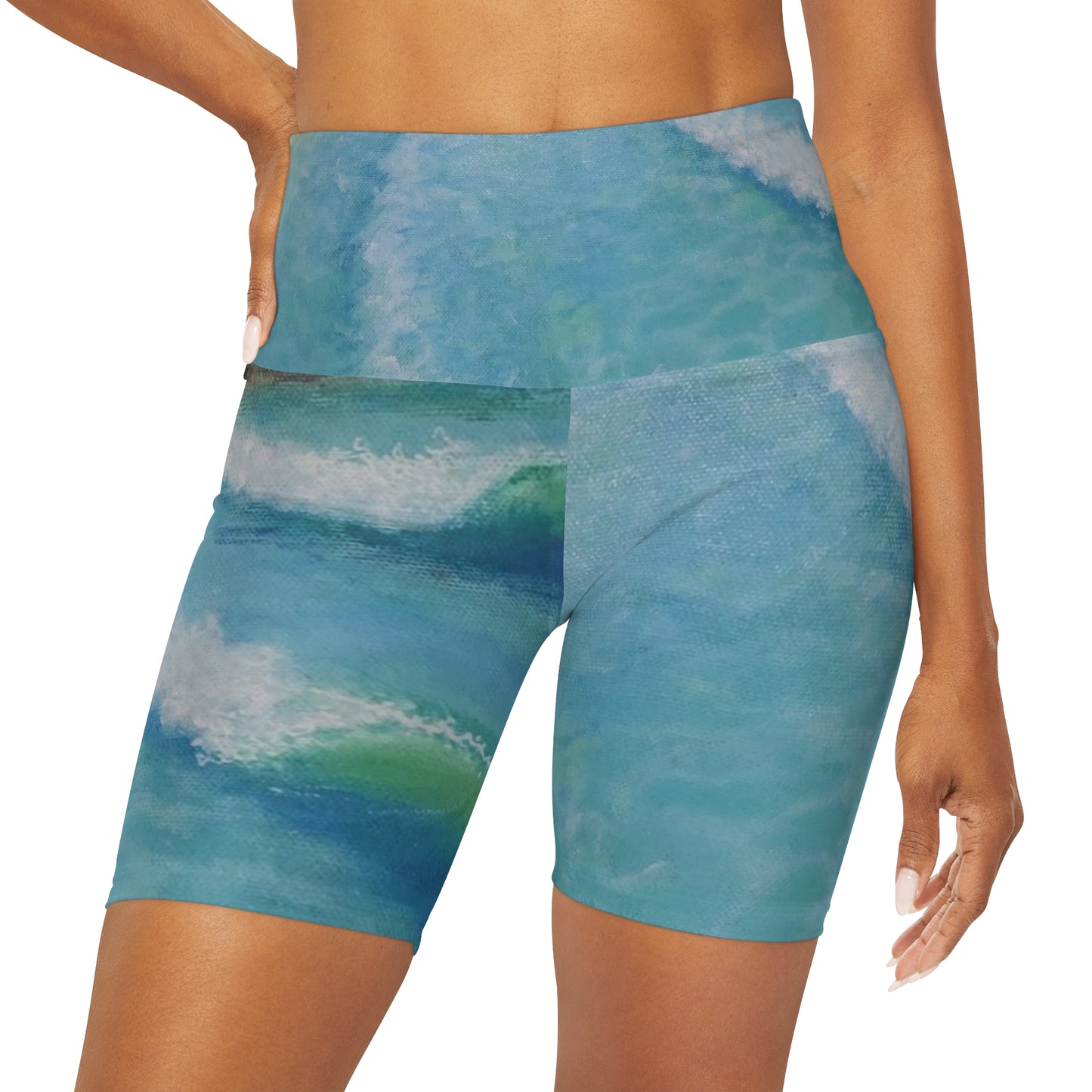 High Waisted Yoga Shorts (AOP)