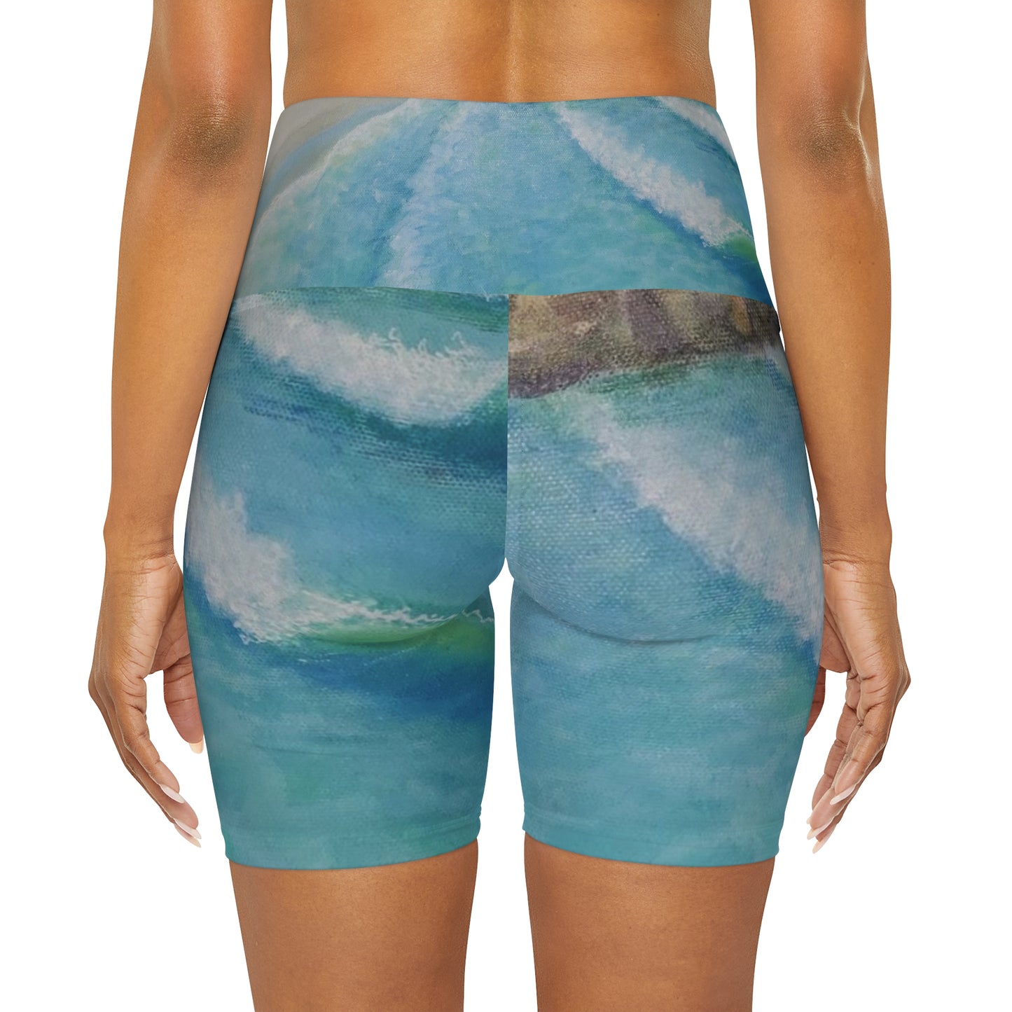 High Waisted Yoga Shorts (AOP)